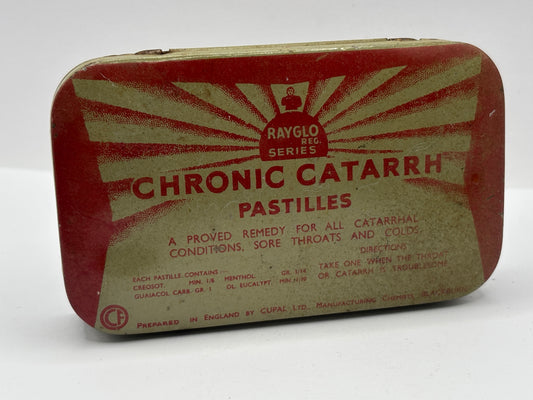 Old advertising tin, Chronic catarrh pastilles tin