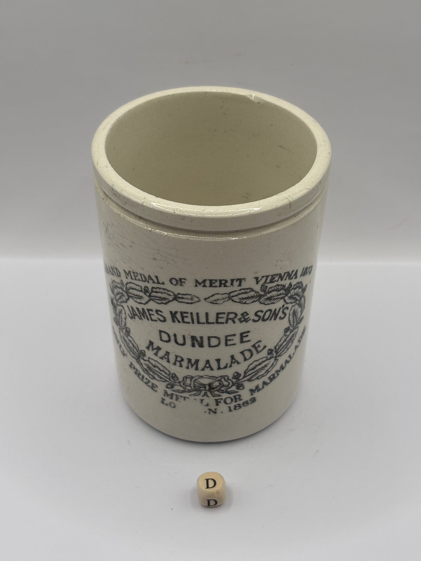Old 1lb James Keiller Dundee marmalade Jar (D)