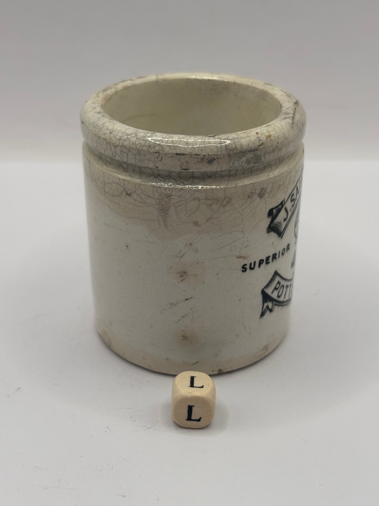 Old sainsburys advertising pot, home made potted meats (L)