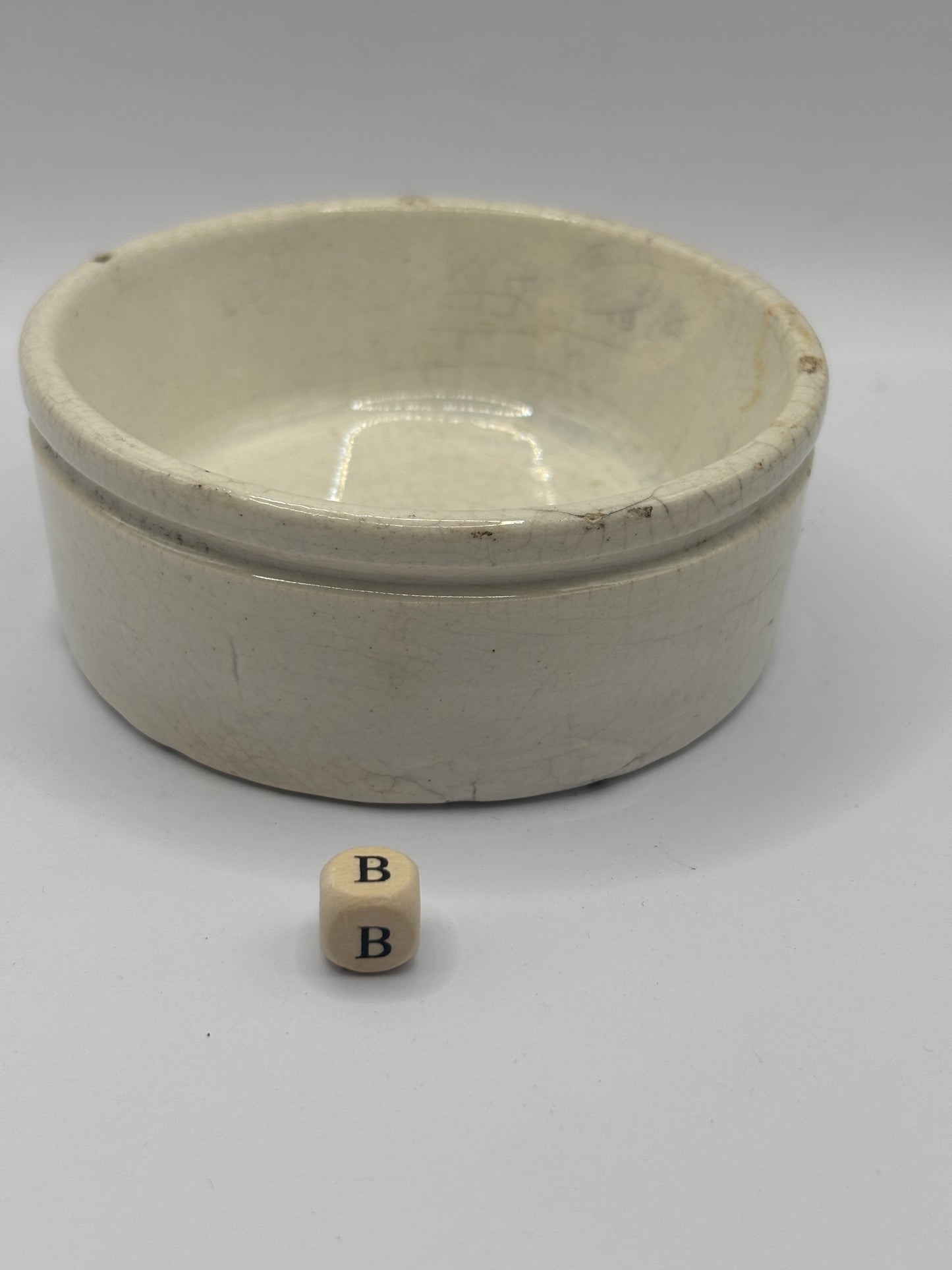 Old plain stoneware meat paste pot, potted meat (B)