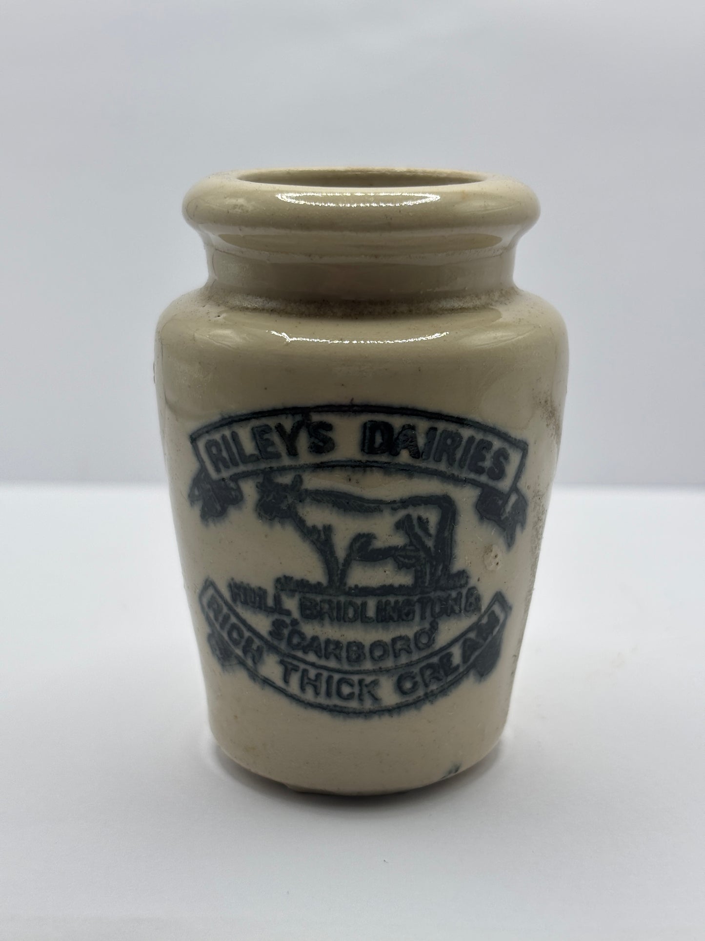 Old Rileys dairies advertising cream pot