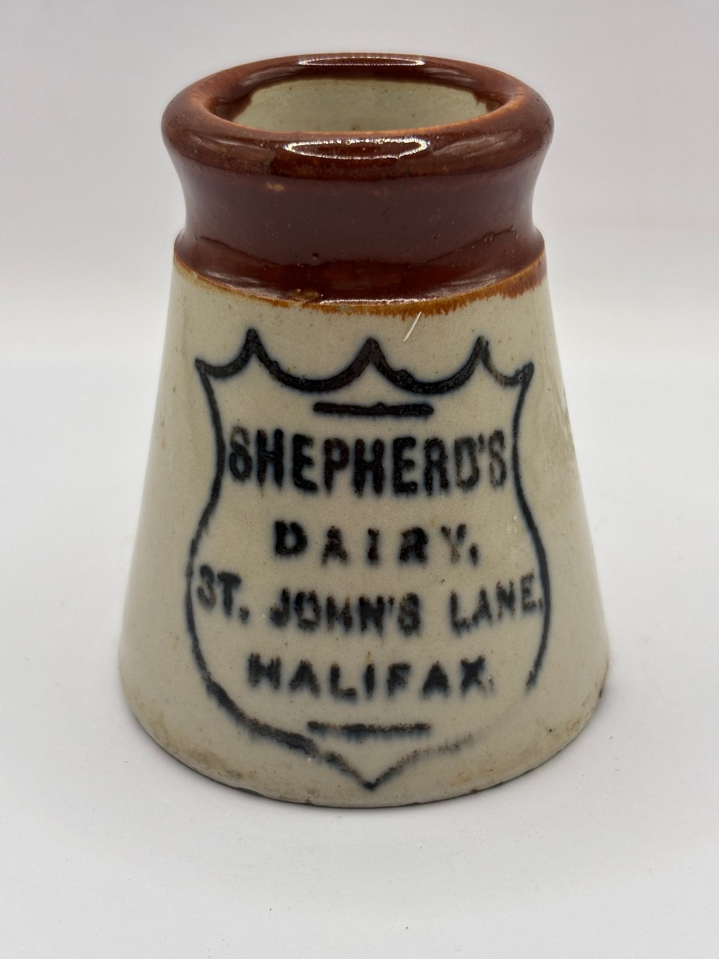 Old advertising cream pot, Shepards dairy. Halifax