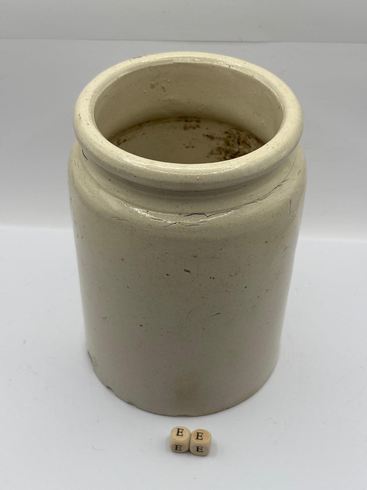 Old large 3lb rolled top stoneware marmalade jar (EE)
