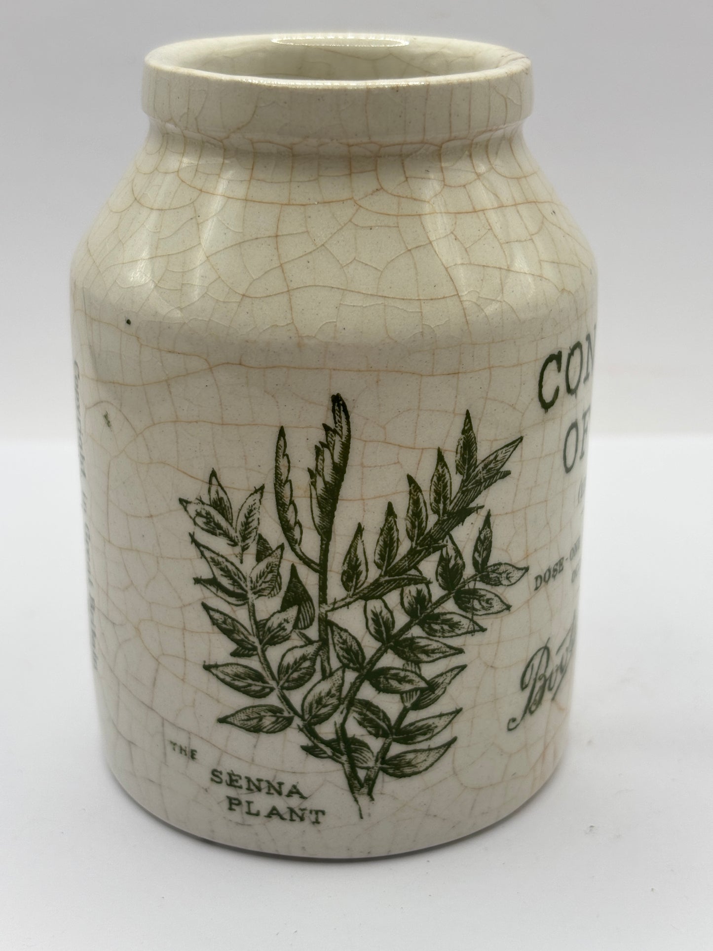 Old advertising jar, Boots confection of senna