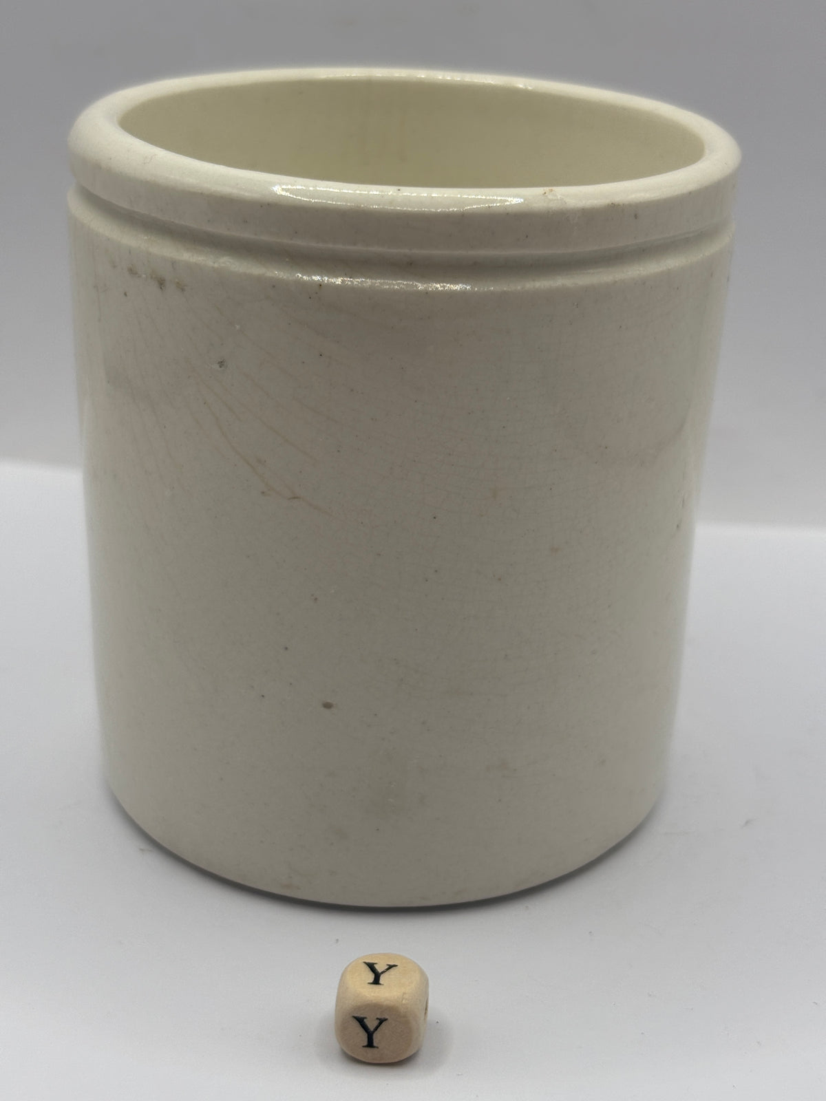Old 1lb stoneware marmalade pot, James Keiller Dundee marmalade (y)