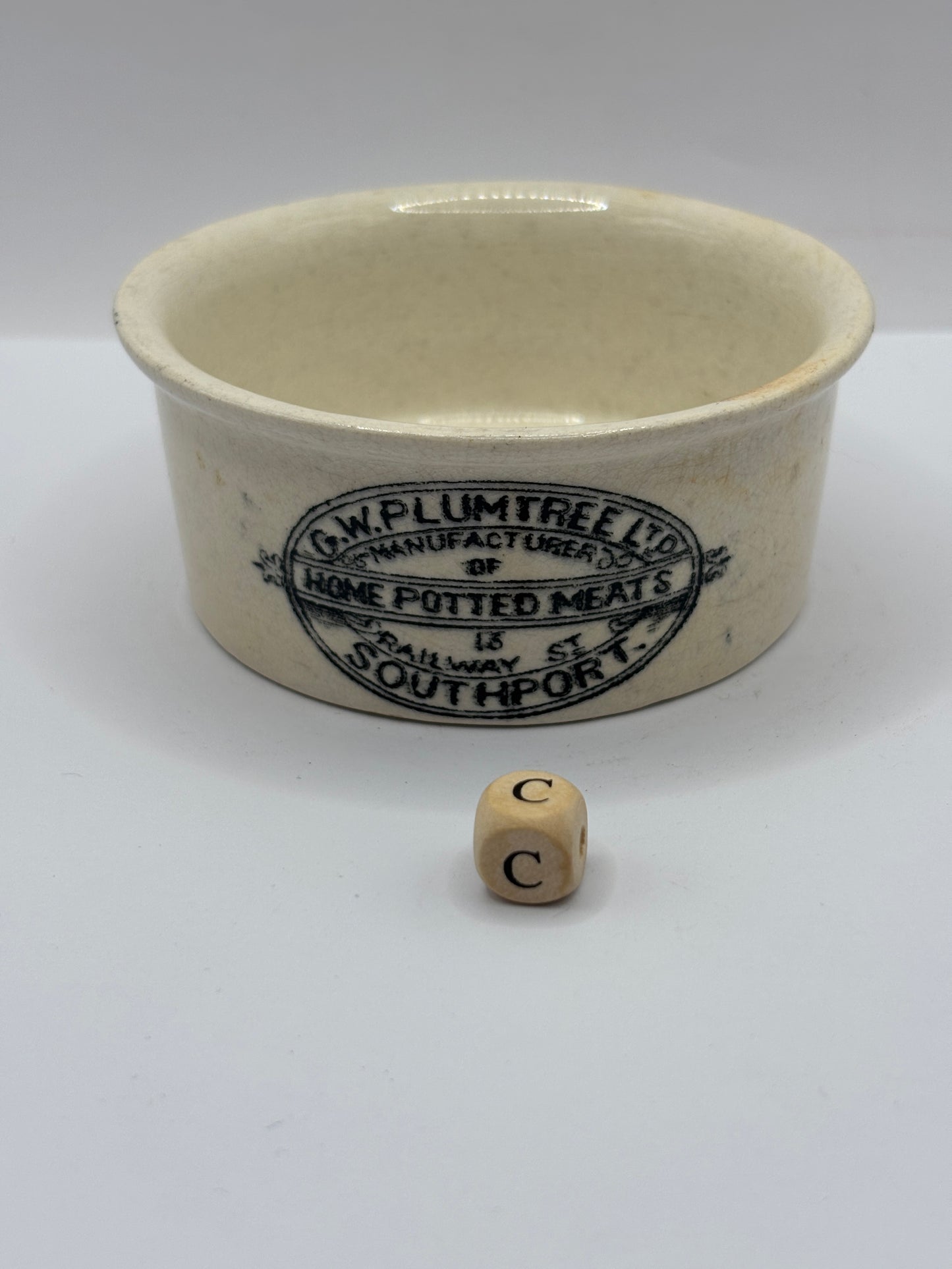 Old Plumtree advertising meat paste pot (C)