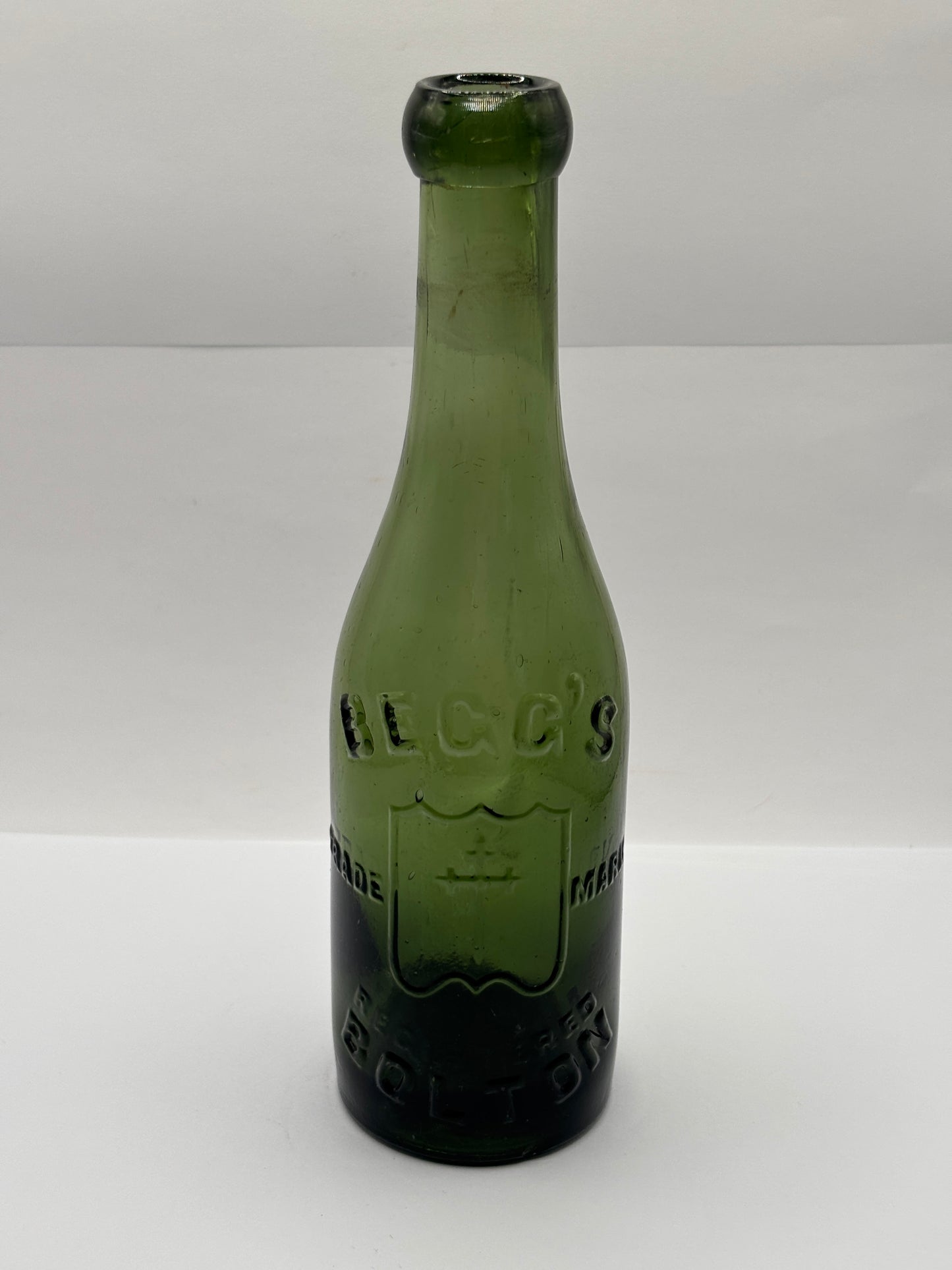 Old Beggs advertising glass beer bottle, Bolton.