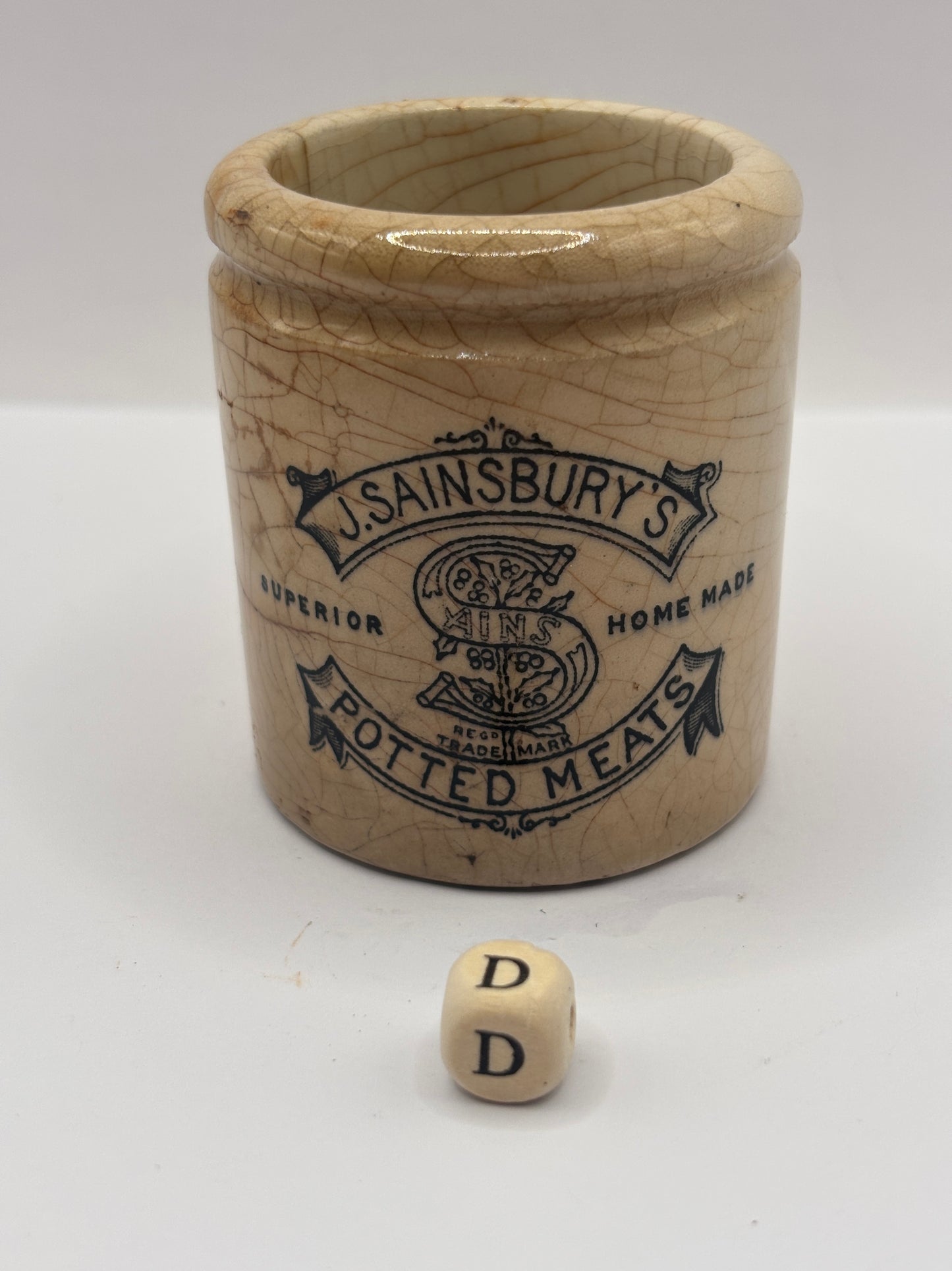 Old sainsburys advertising pot, potted meats (D)