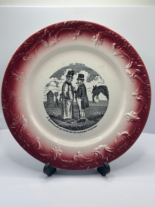 Antique french porcelain plate, mid 19th century