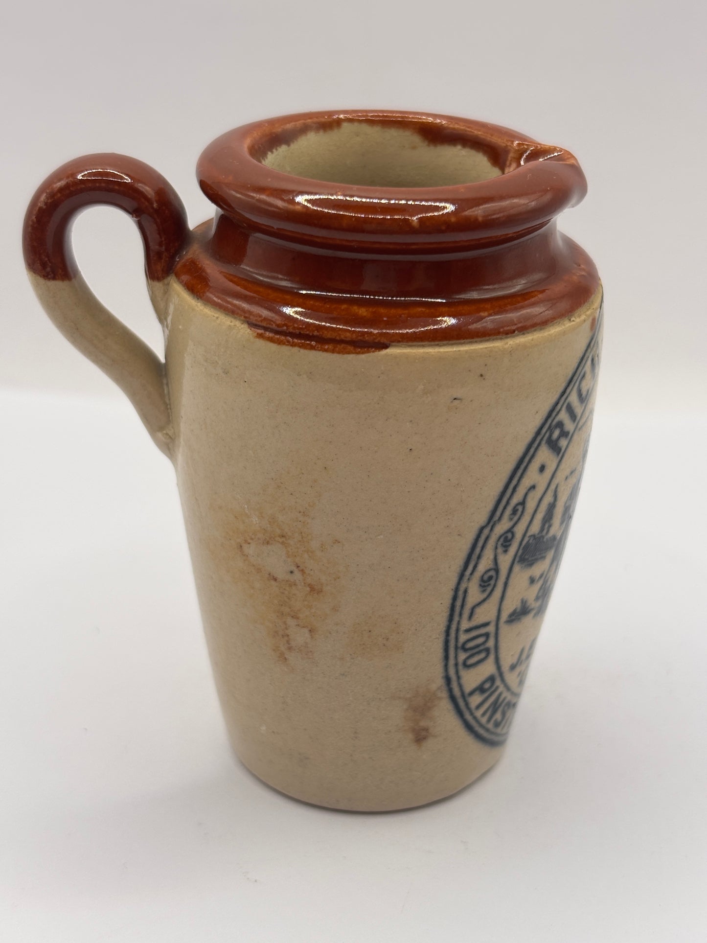 Old advertising cream pot,Bannisters Huddersfield dairies. Rich thick cream 8.5cms
