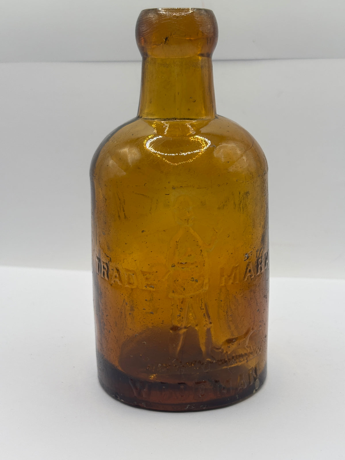 Old amber glass Middleton seltzer bottle