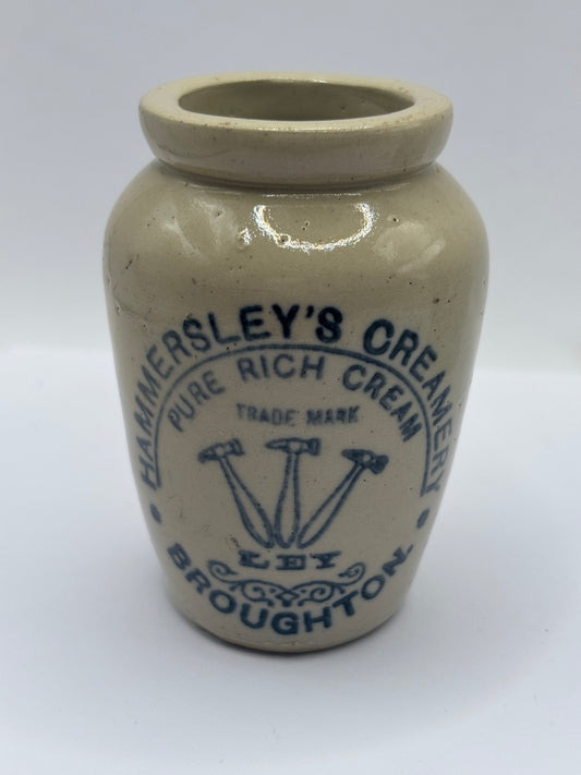 Old advertising cream pot, Hammersleys creamery