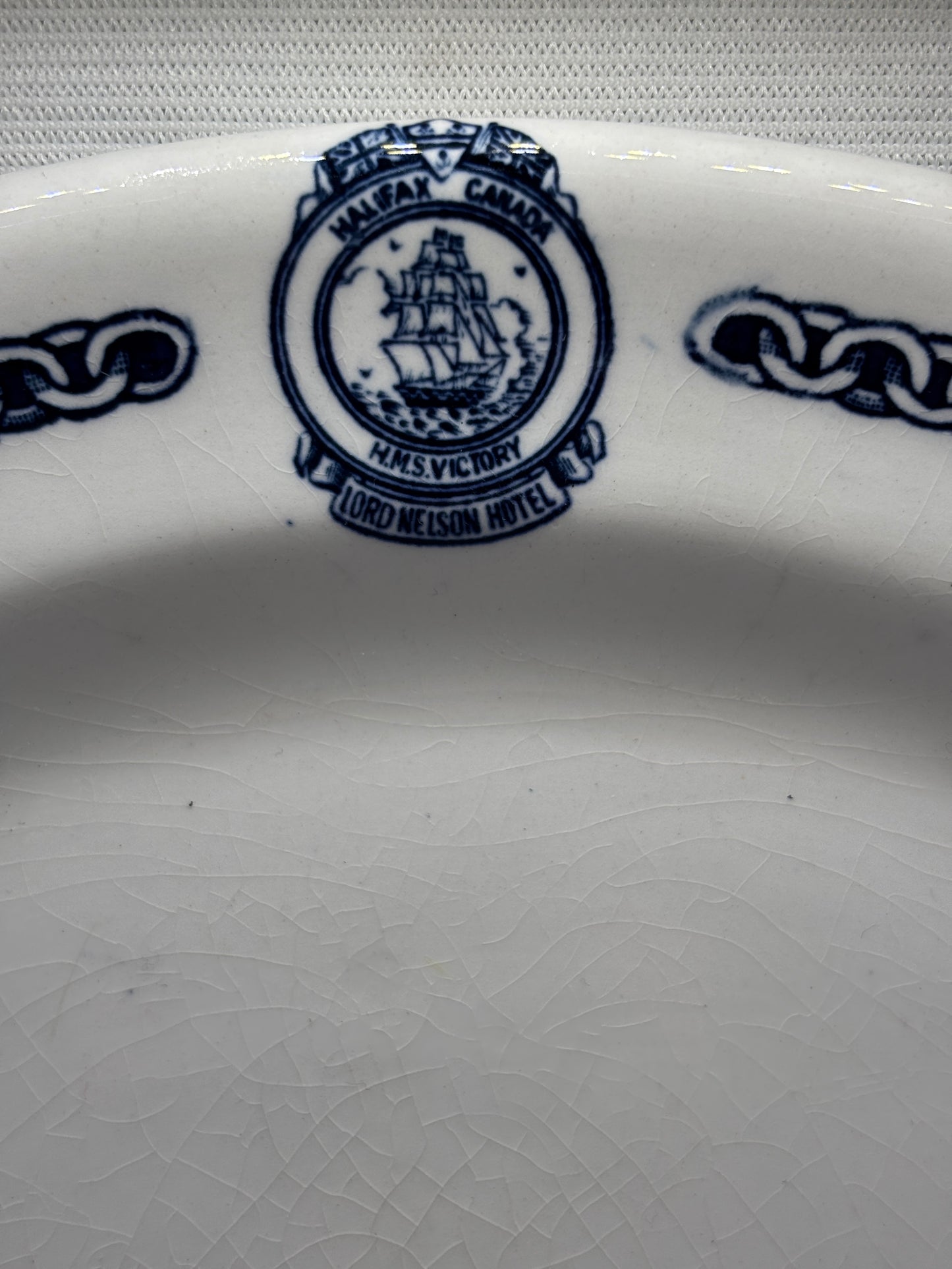 Old advertising plate/platter. Halifax Canada. HMS VICTORY. Lord nelson hotel