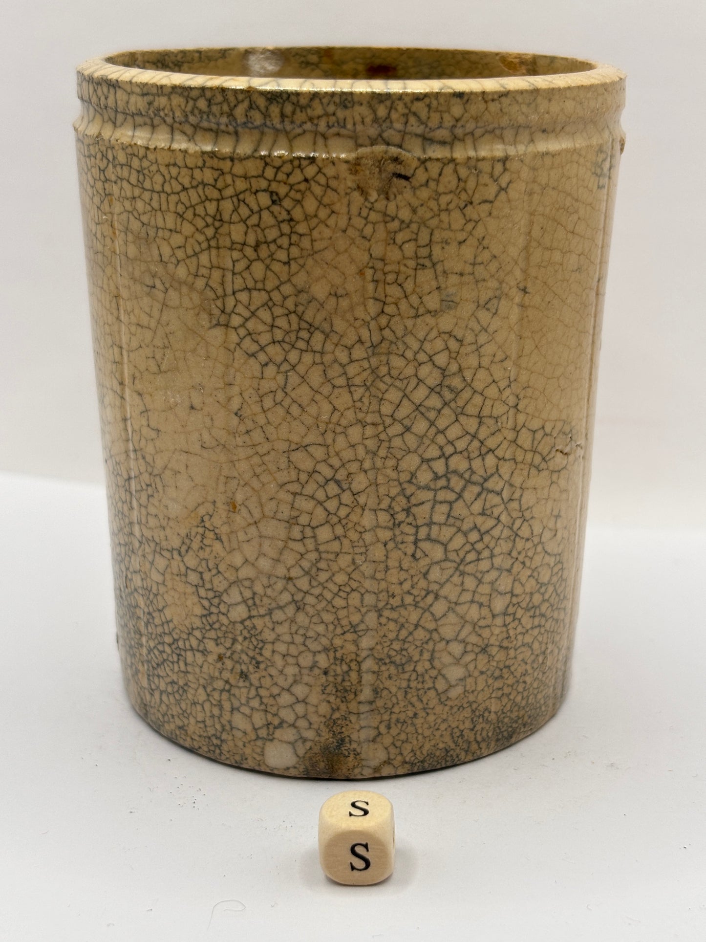 Old 1lb ribbed stoneware jam pot (s)