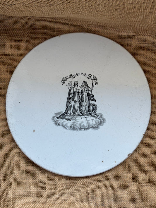 Old ironstone advertising scale plate