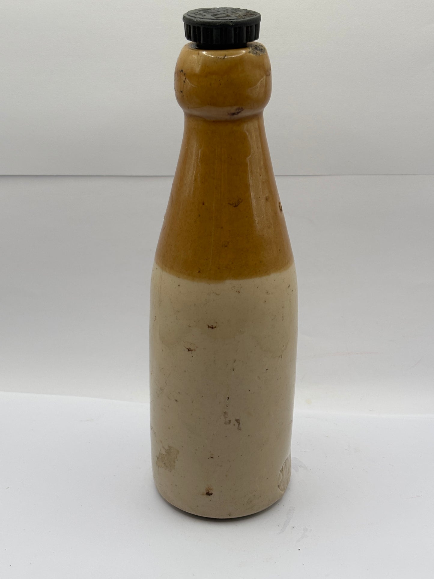 Old stoneware ginger beer bottle, John Lyon & Co, stone ginger beer, Manchester