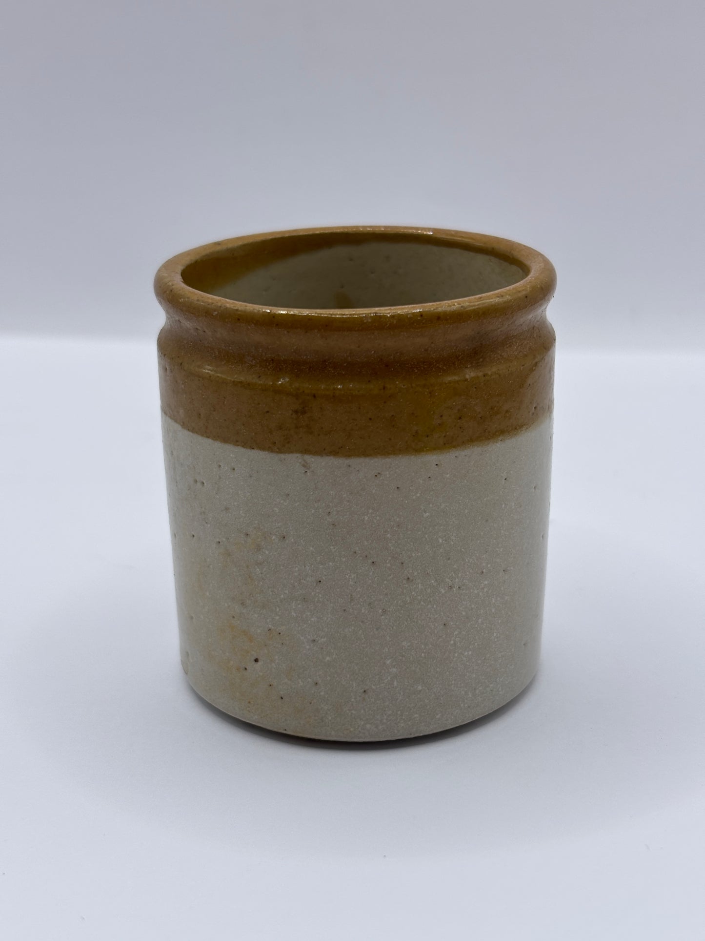 Old mini brown top jar