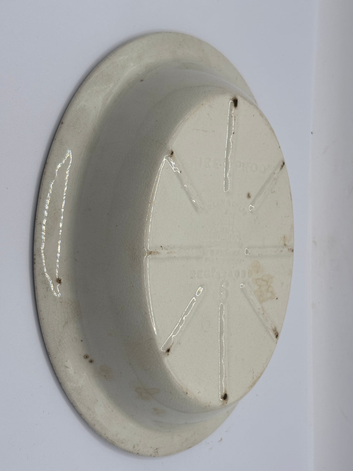 Old ironstone advertising pie dish, Hemmings Northampton