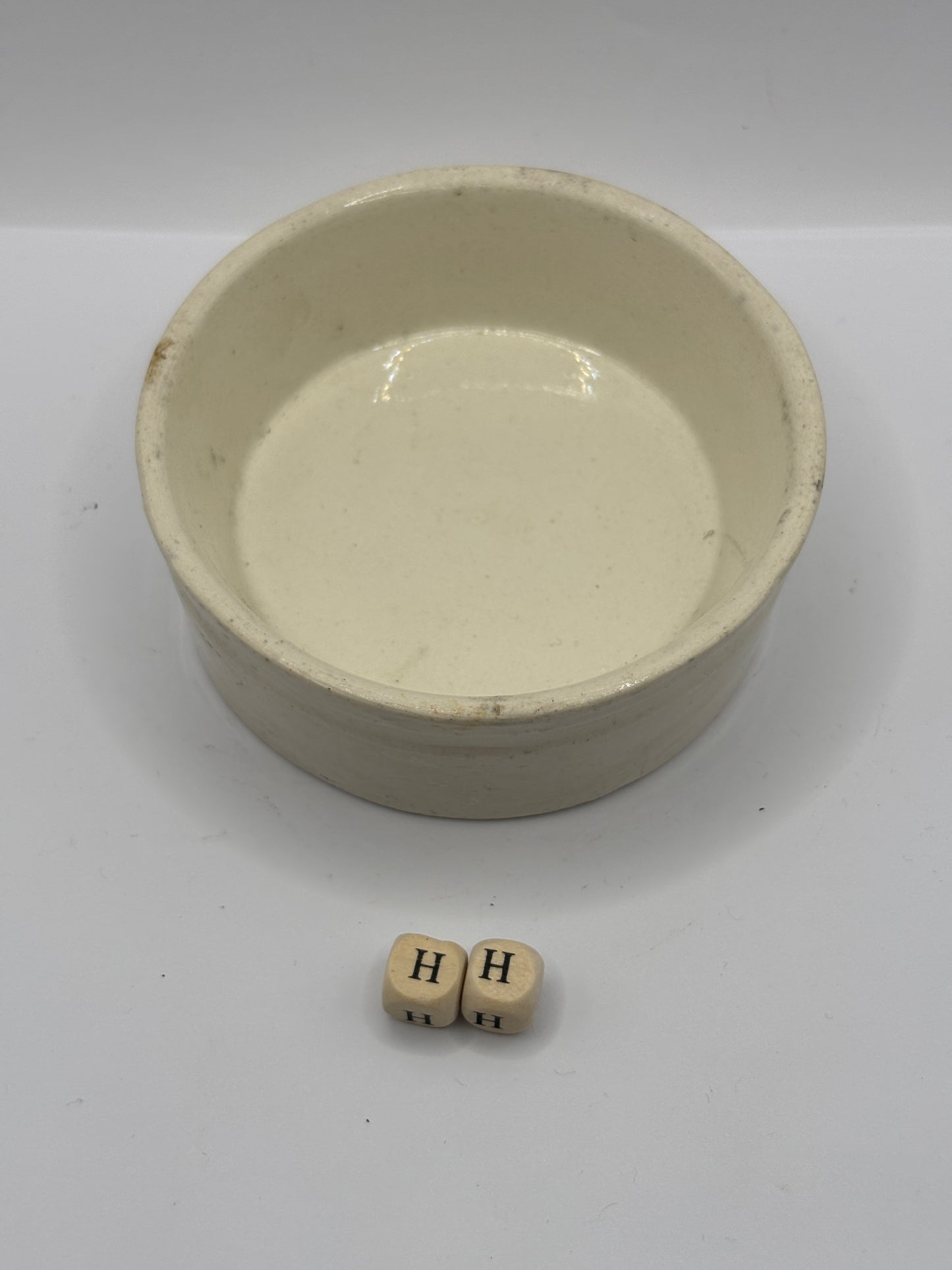Old plain stoneware meat paste pot, potted meat (HH)