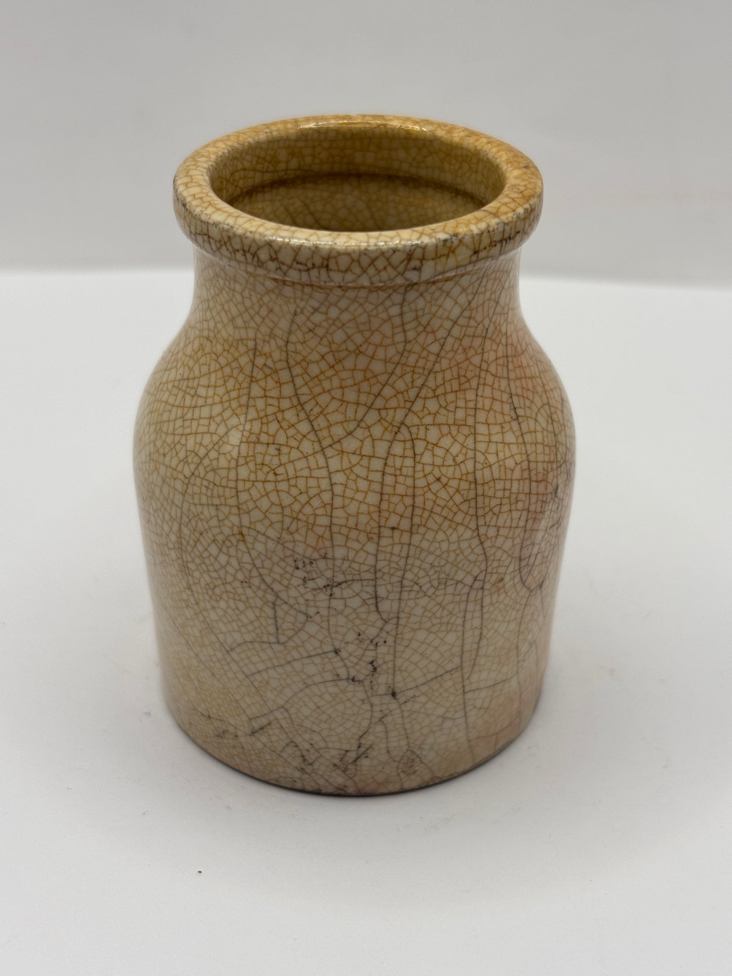 Old small stained & crazed pot