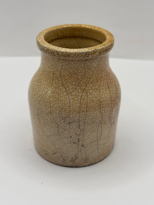 Old small stained & crazed pot
