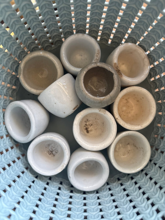 11 old french escargot pots