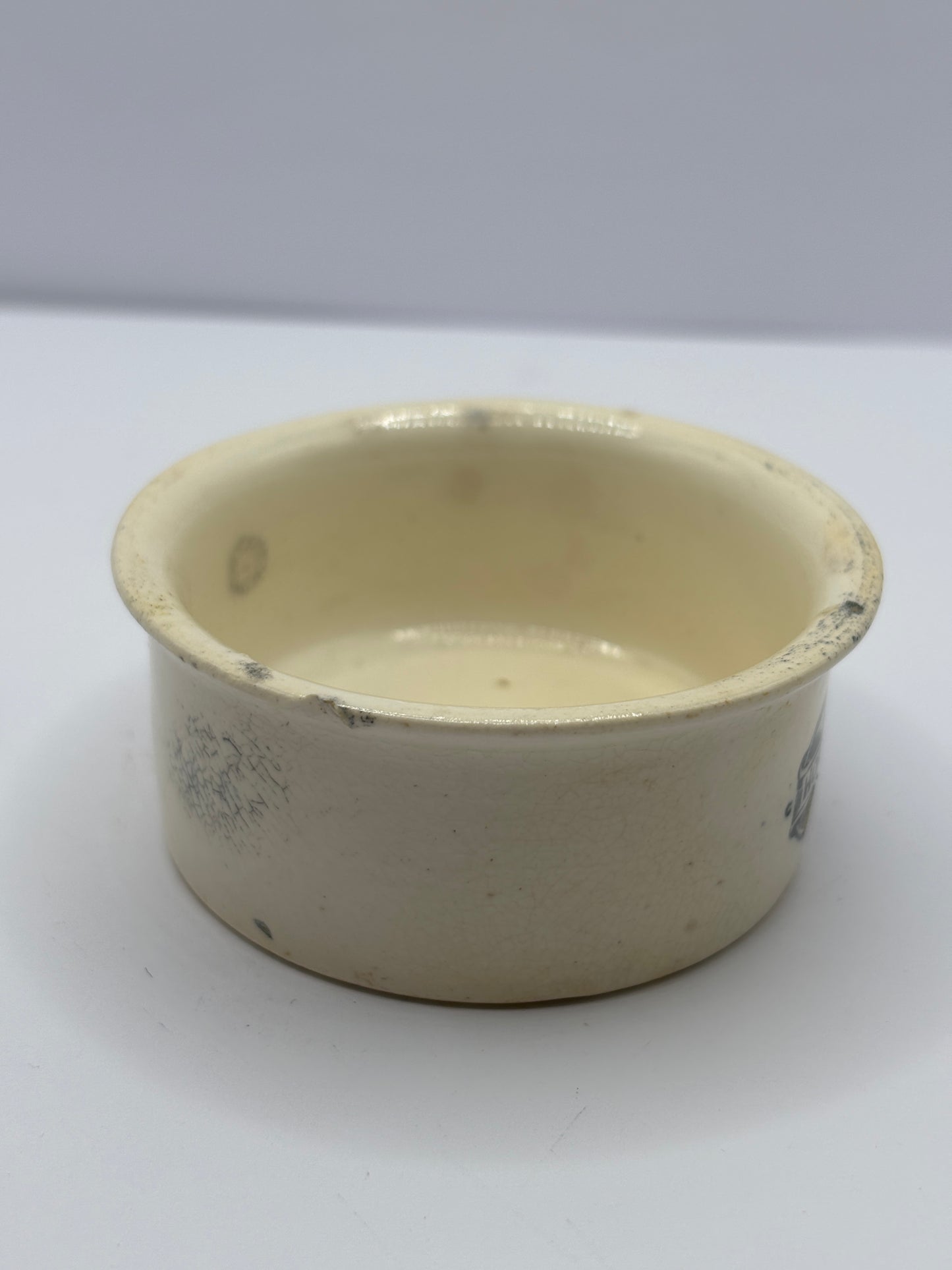 Small Plumtree home potted meats advertising pot