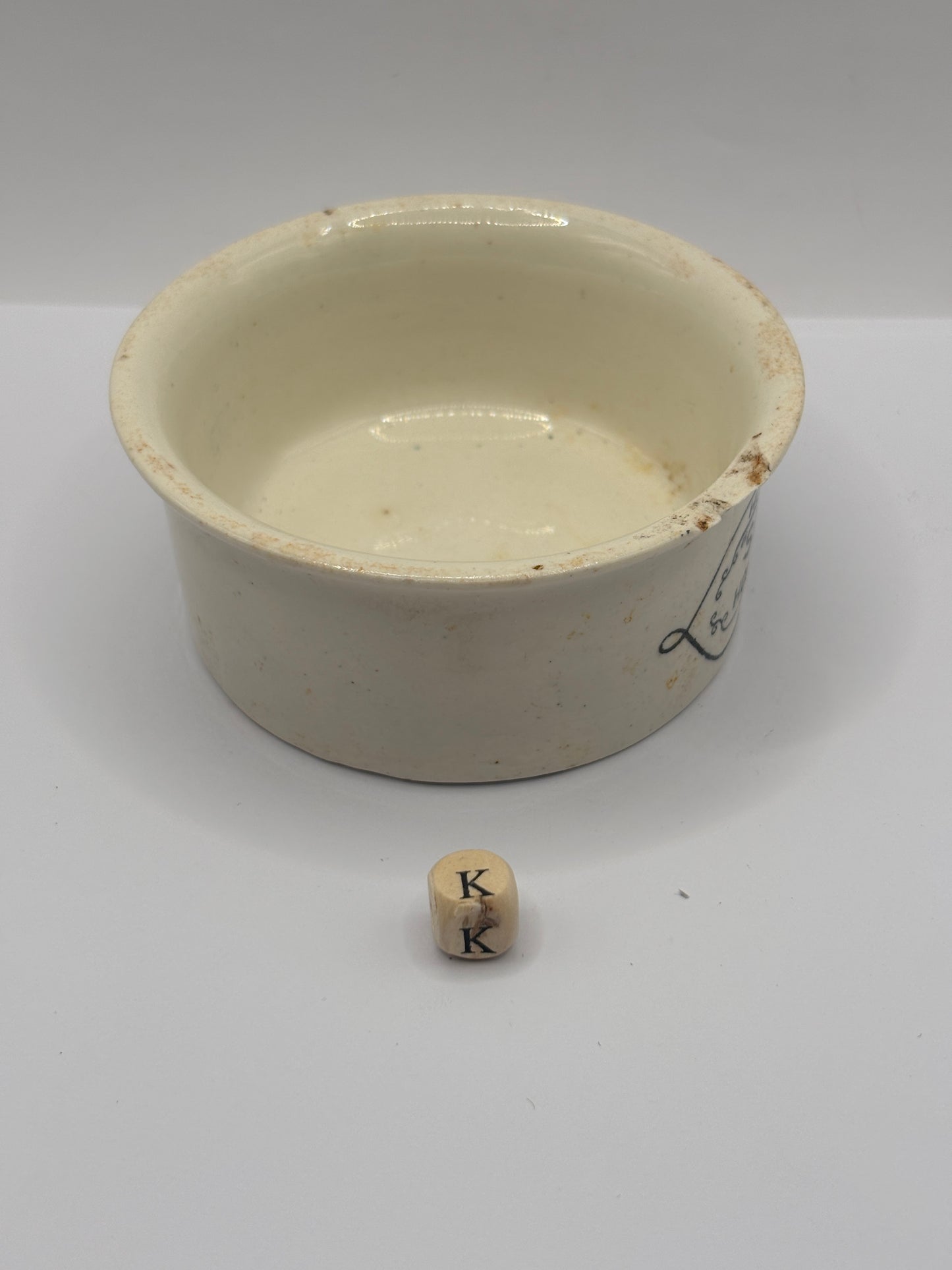 Old advertising meat paste pot, Springfield (k)