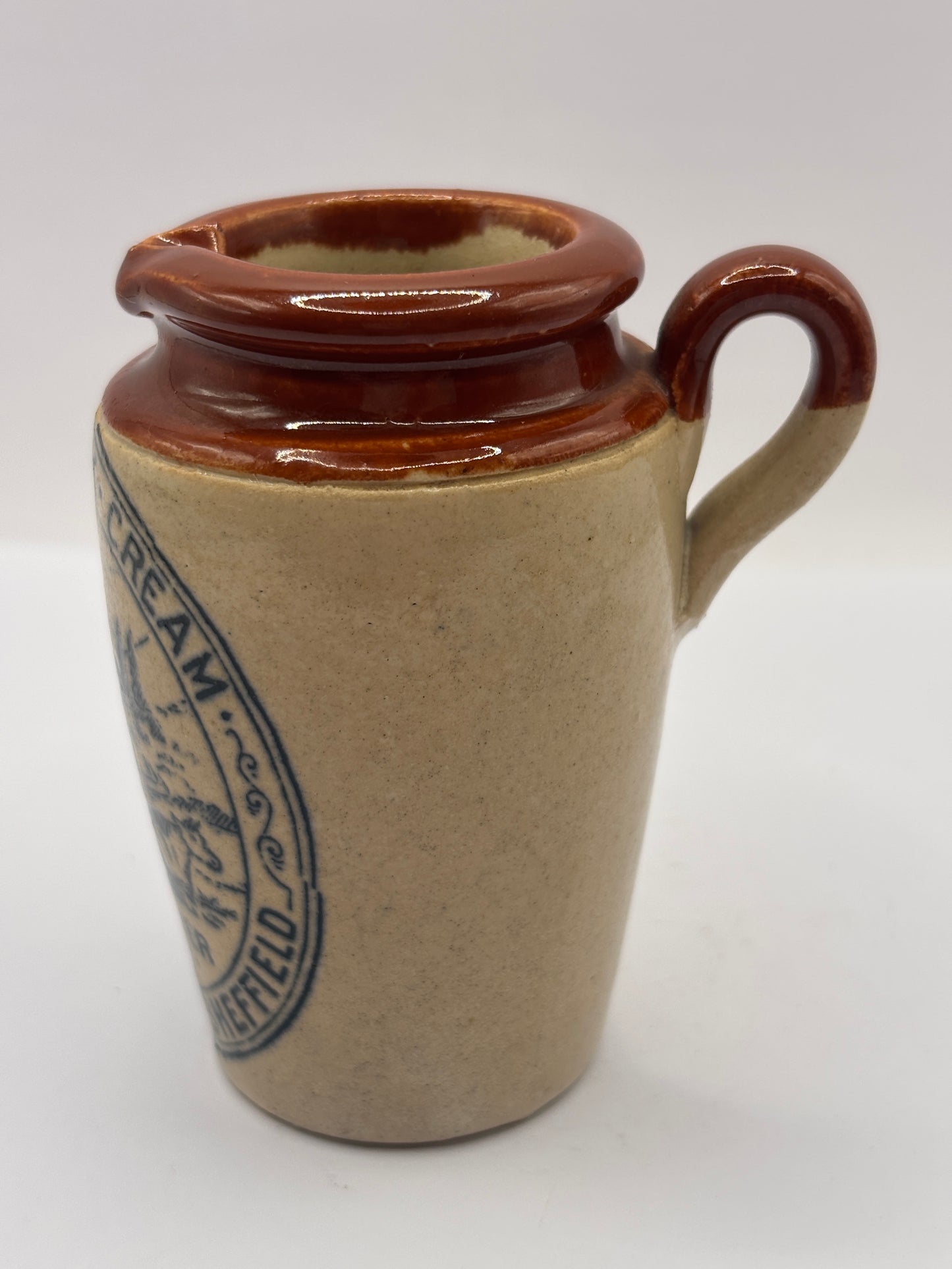 Old advertising cream pot,Bannisters Huddersfield dairies. Rich thick cream 8.5cms