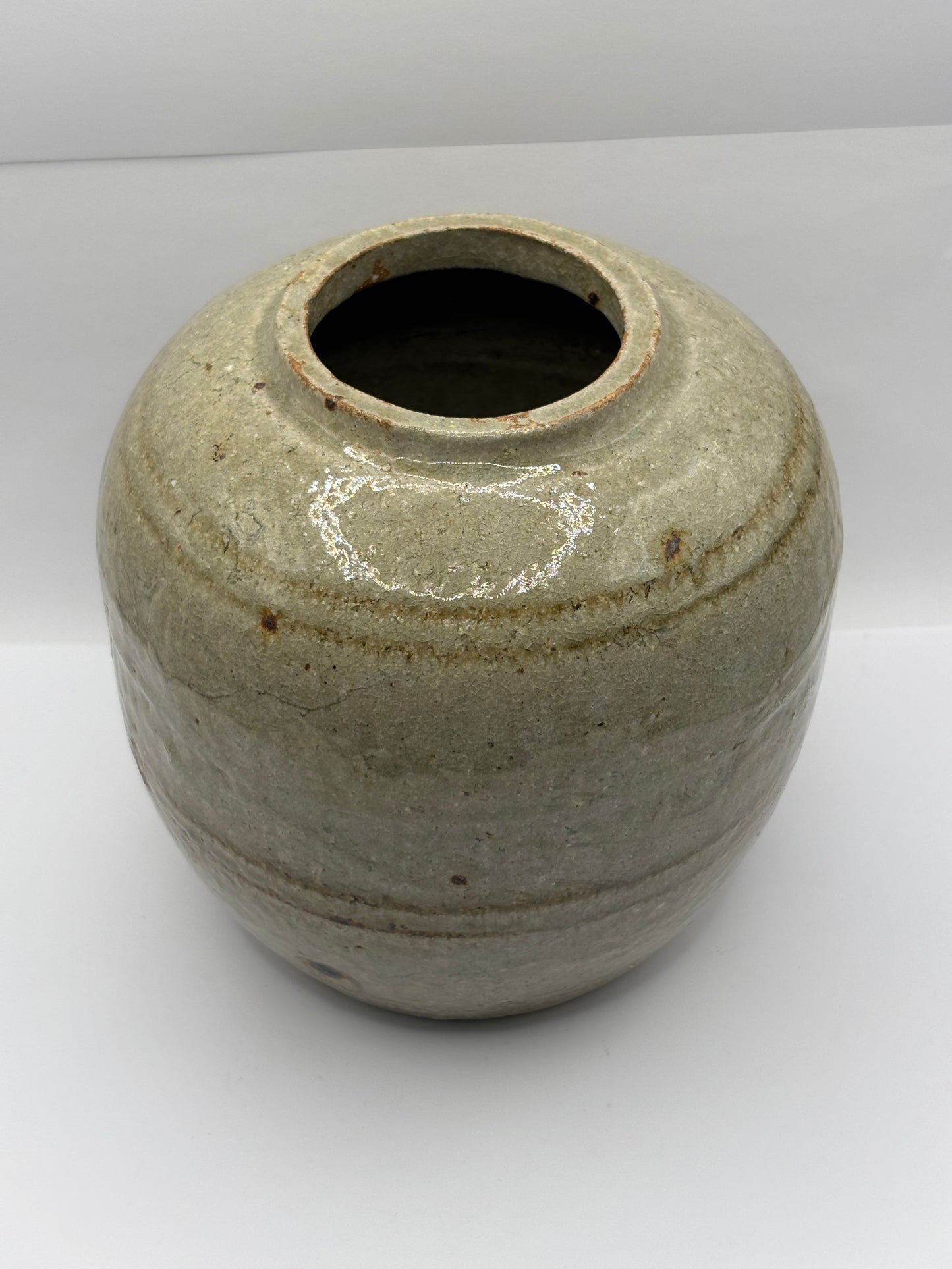 Old large stoneware chinese ginger jar 15cms