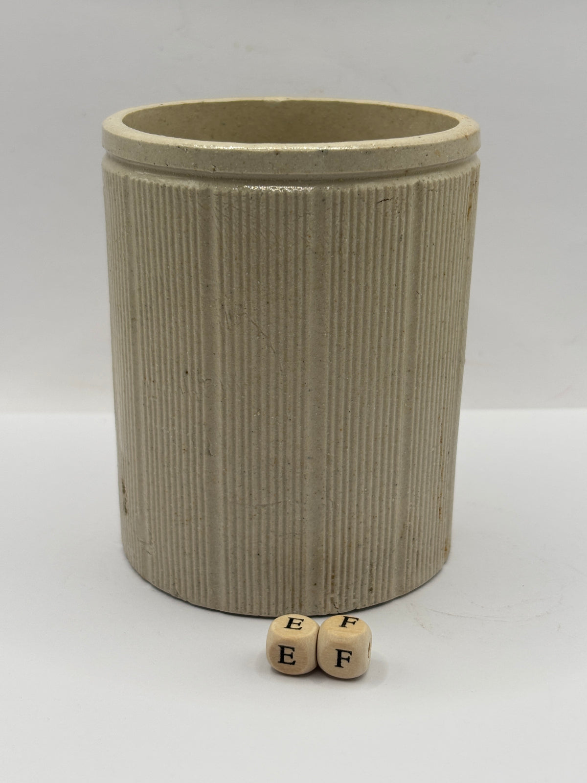 Old 1lb ribbed advertising stoneware jam pot (EF) Whittaker & Sons