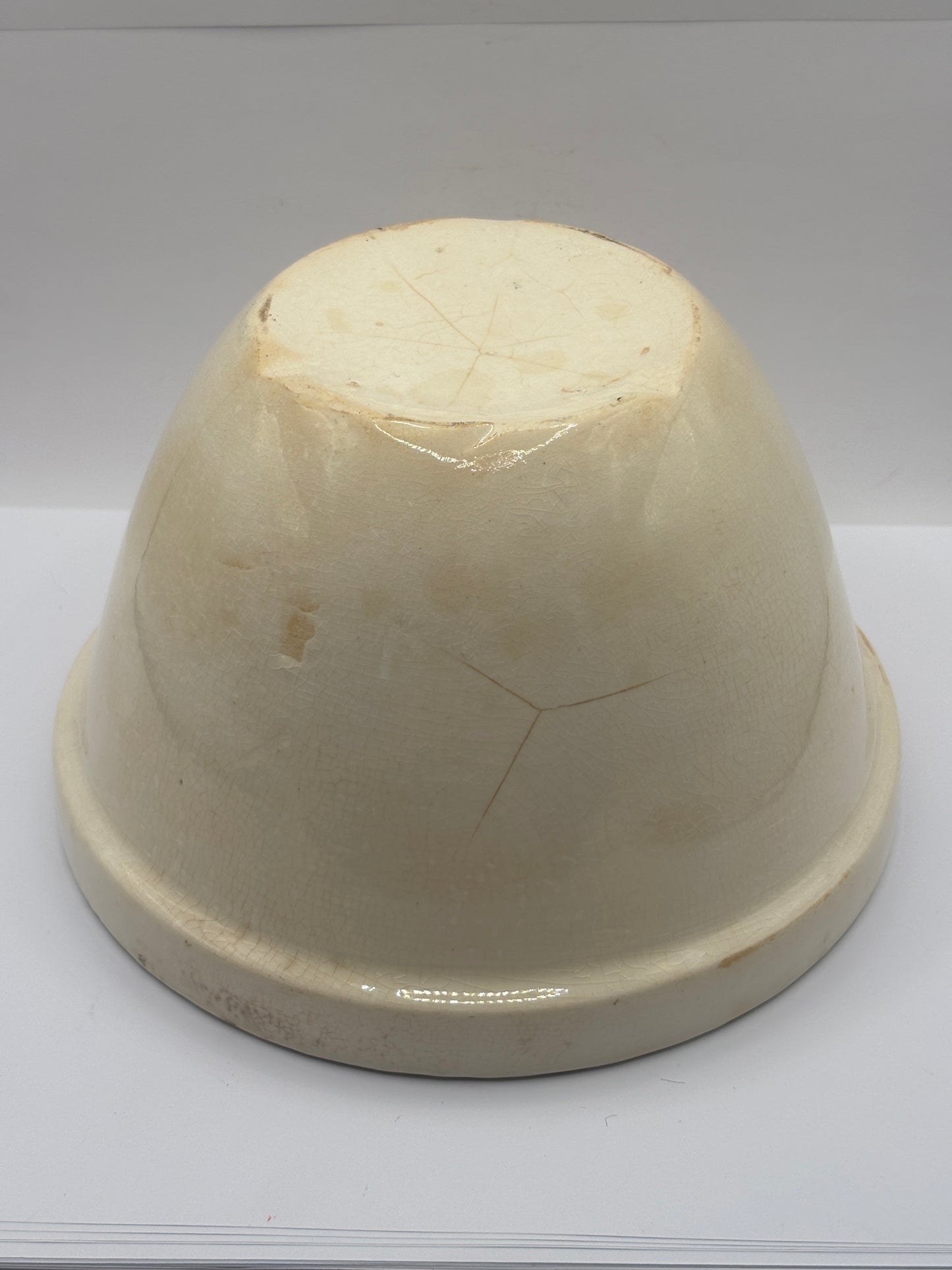 vintage pudding bowl (D) stained & crazed