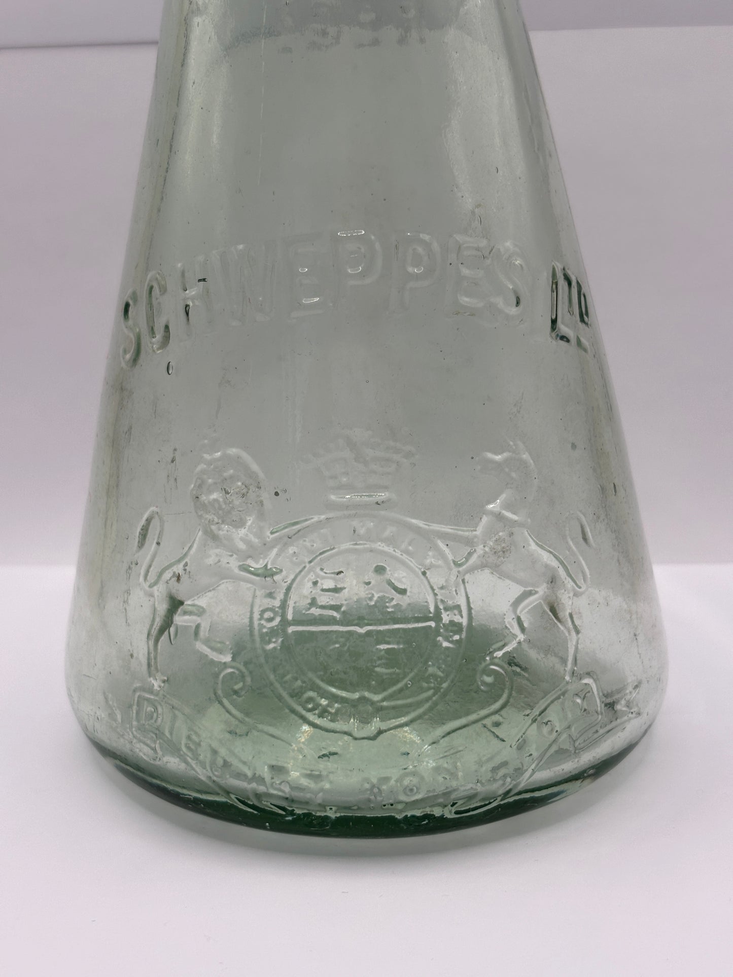 Old large advertising bottle, Schweppes