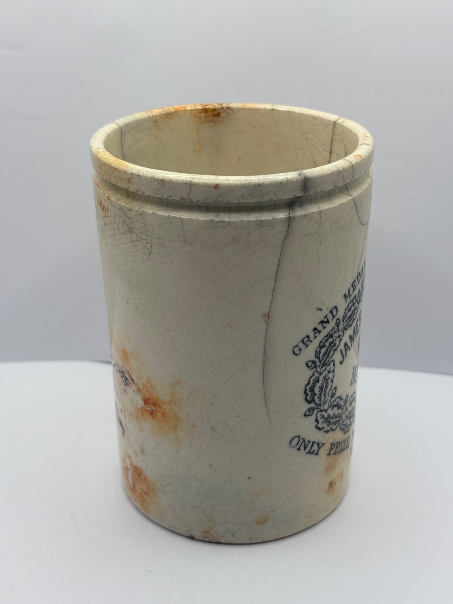 Old 1lb James Keiller Dundee marmalade jar. Damaged