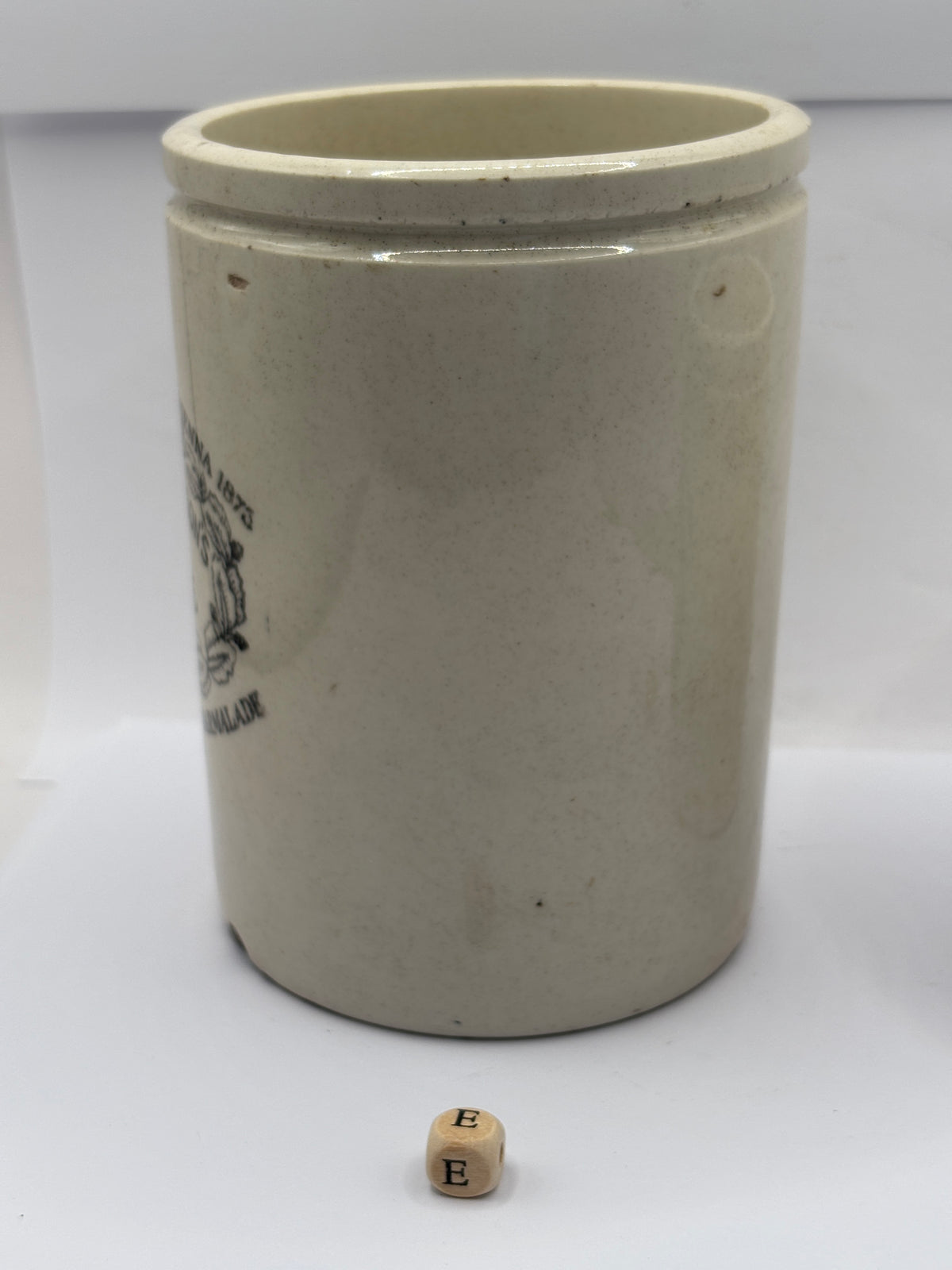 Old 2lb stoneware marmalade pot, James Keiller Dundee marmalade (E)