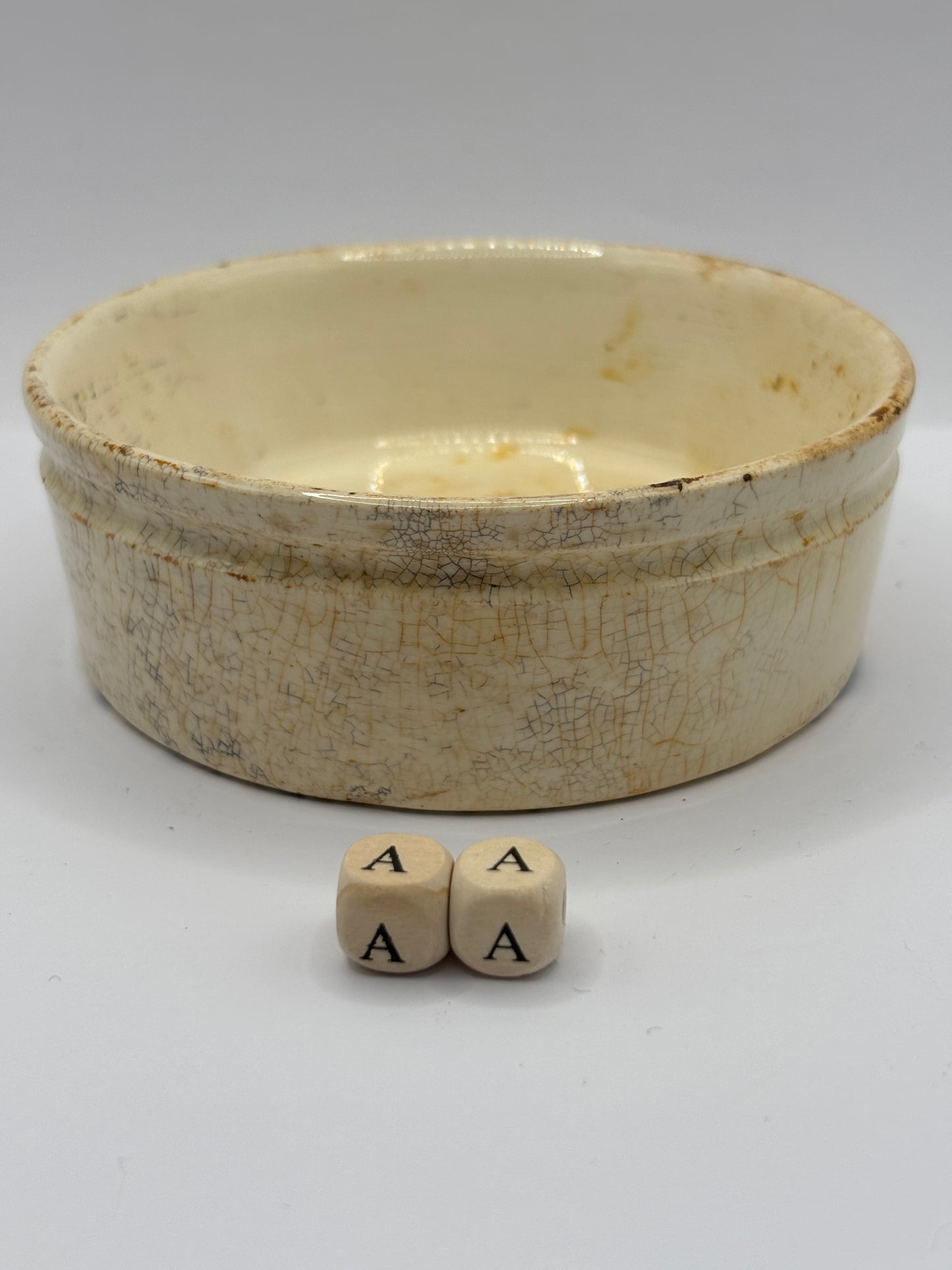 Old plain stoneware meat paste pot, potted meat (aa)
