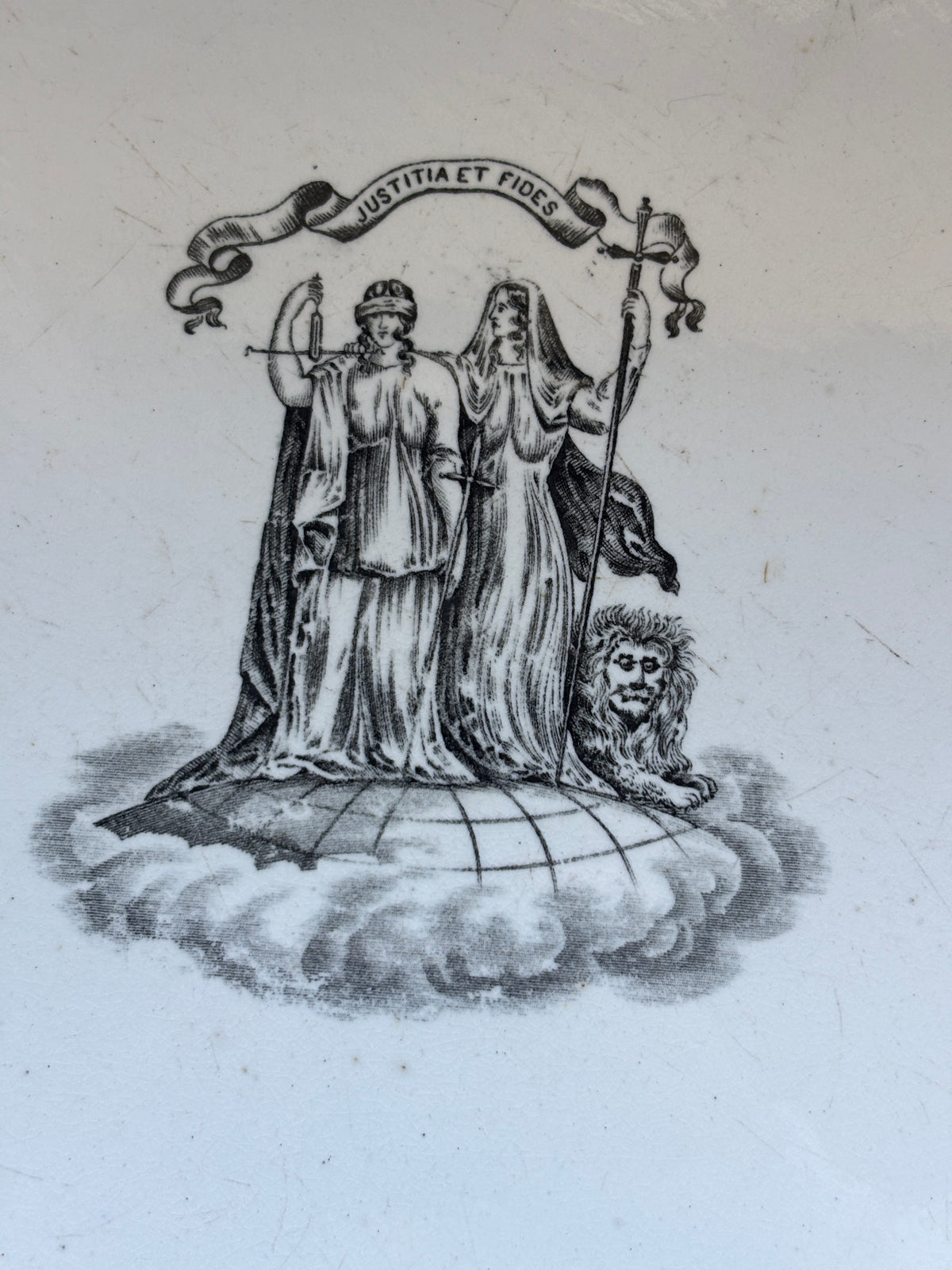 Old ironstone advertising scale plate