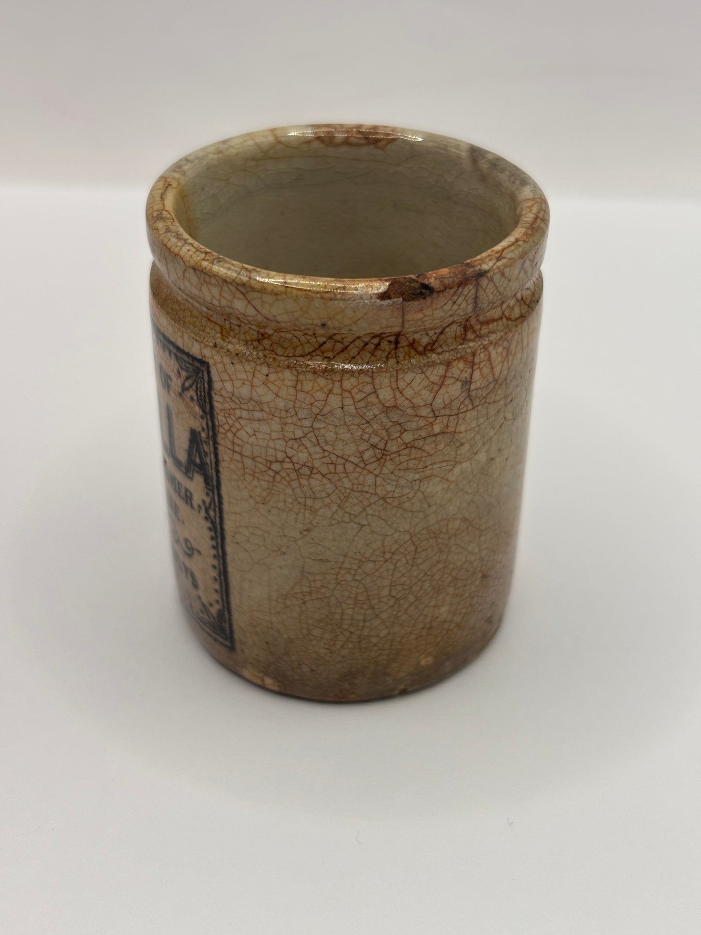 Old advertising pot, Boots Sarsaparilla