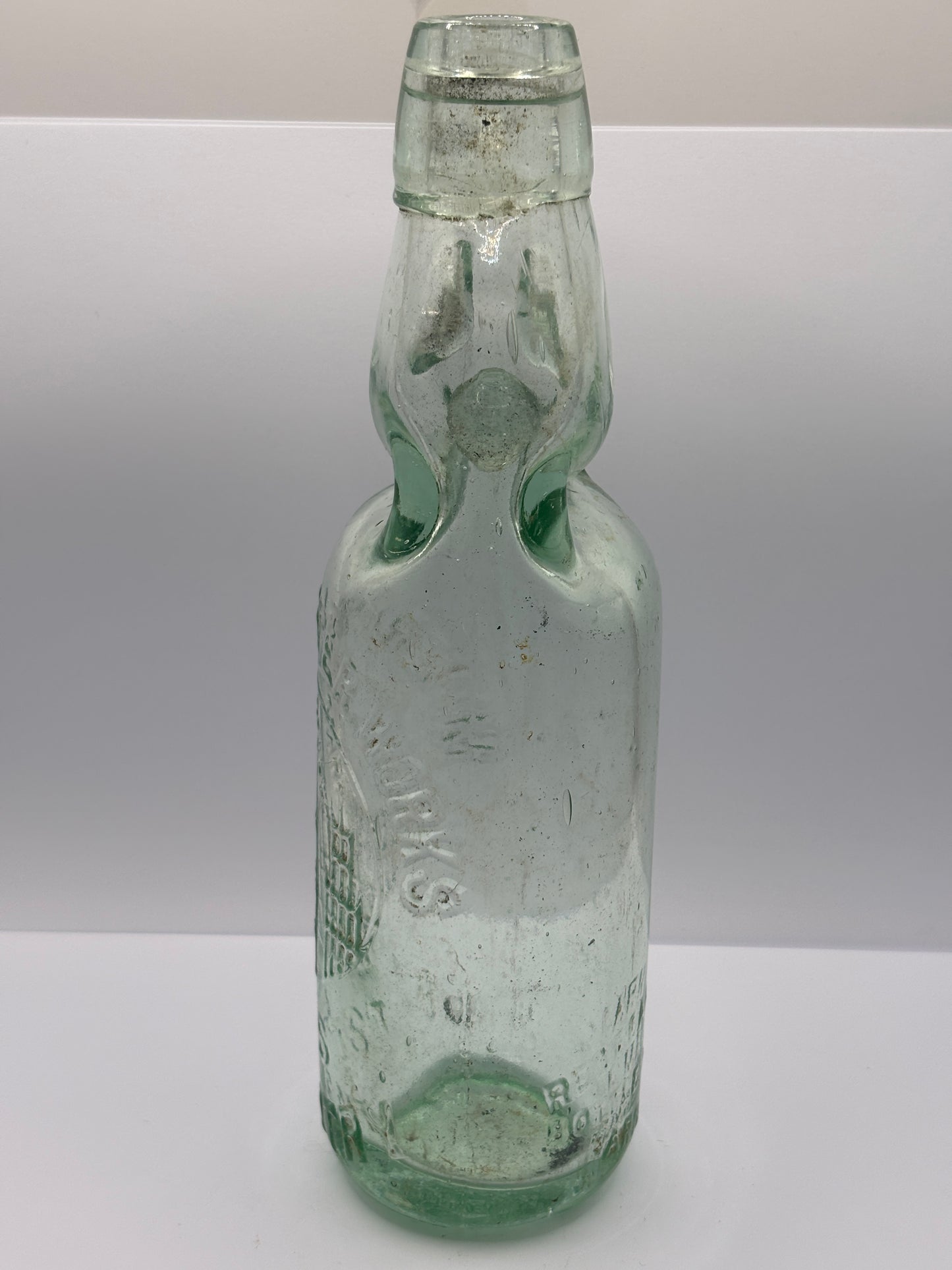 Old pictorial Coventry codd bottle, mineral water works. Marble bottle