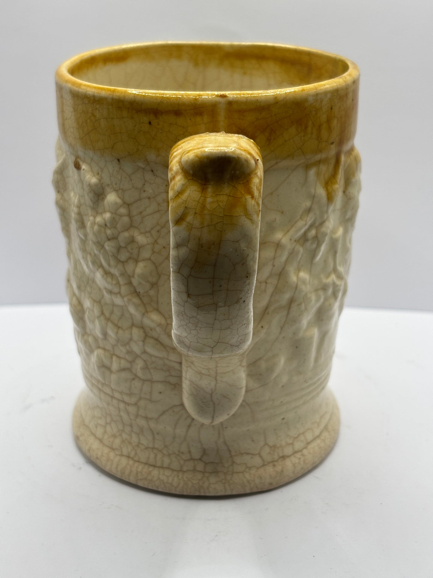 Old stoneware mug, crazed