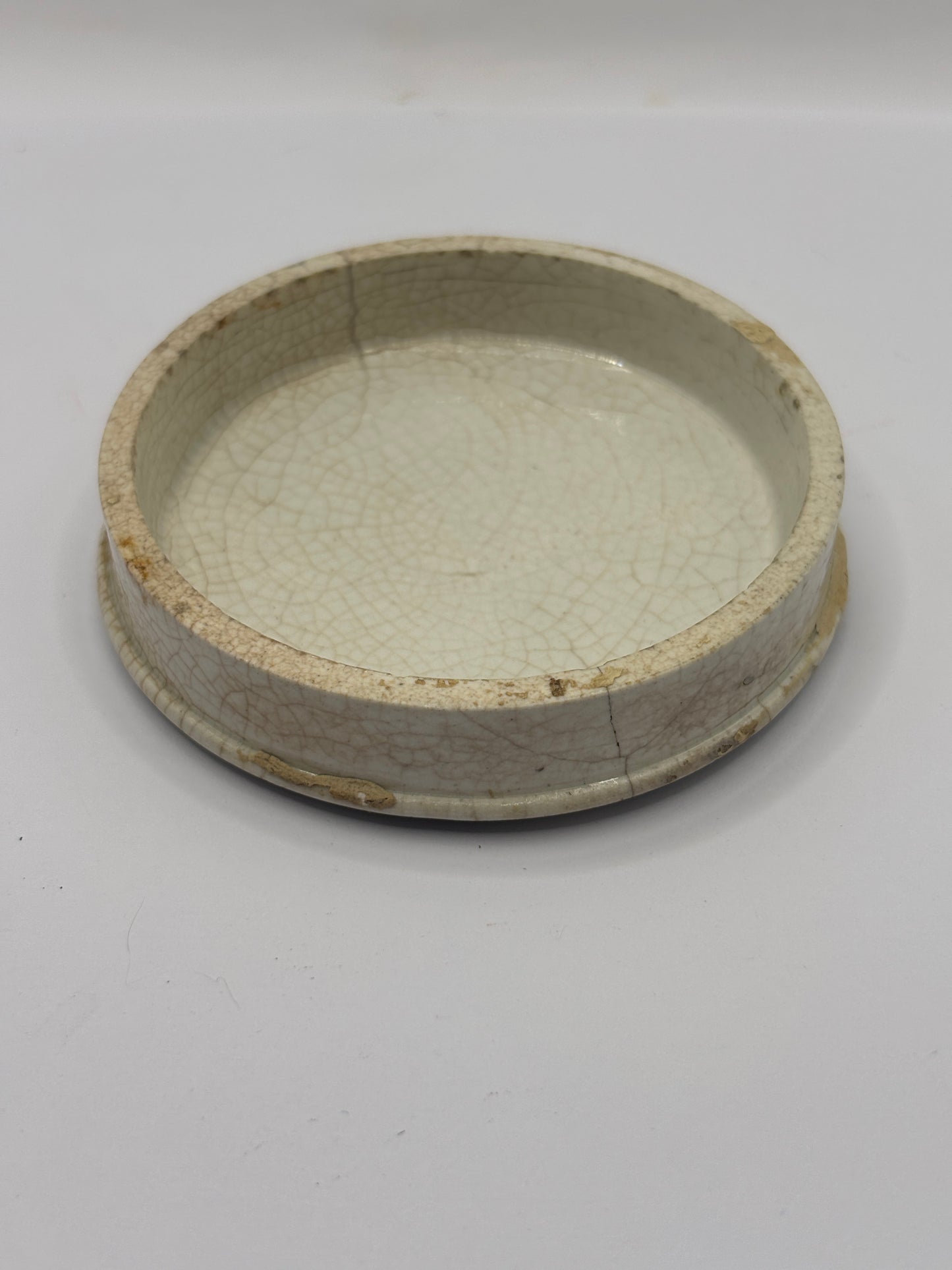 Old advertising lid, Woods dandruff pomade. Repaired