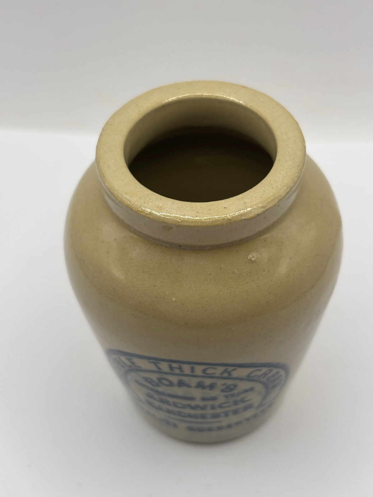 Old advertising cream pot, Boams double thick cream Manchester