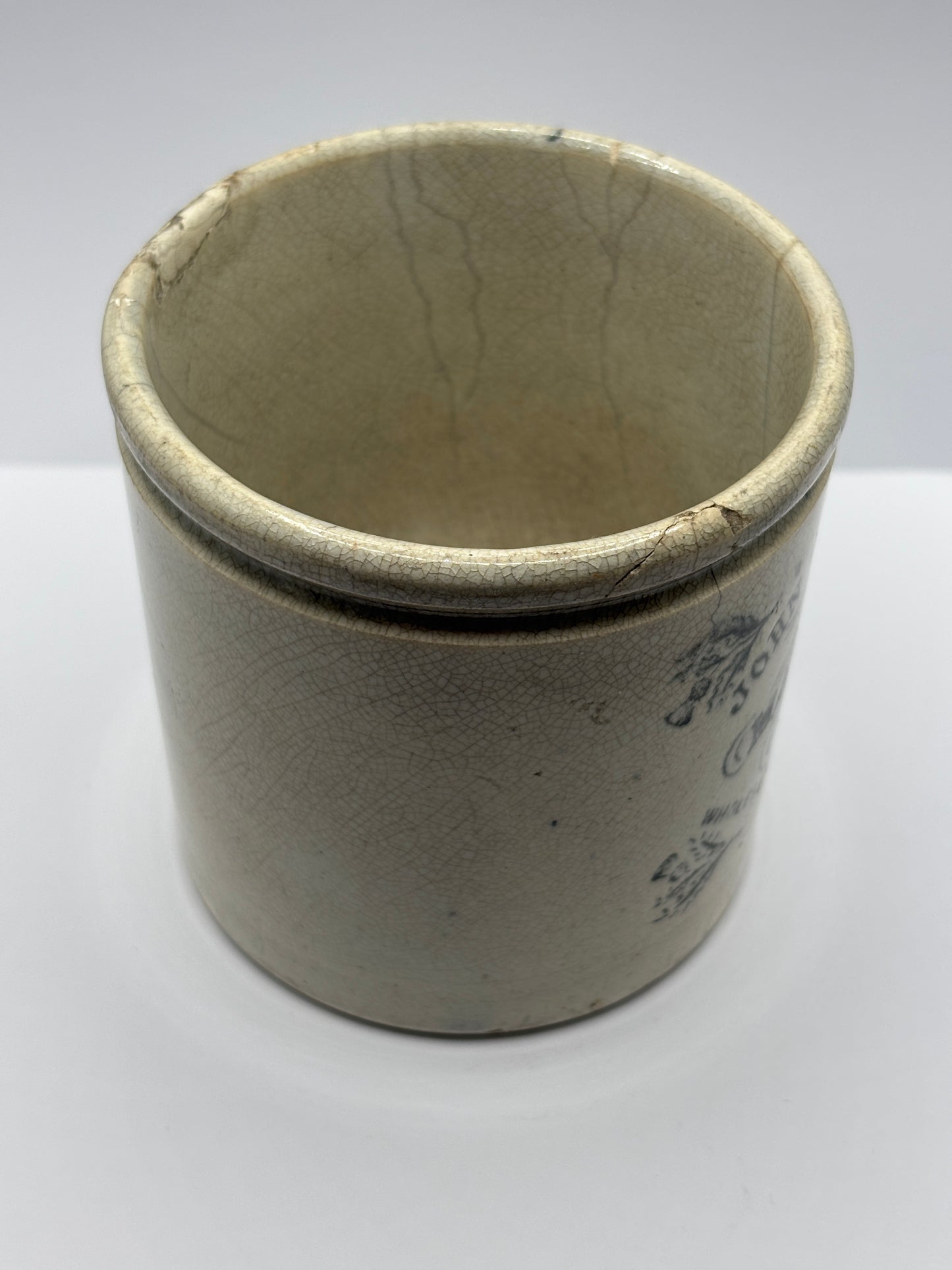 Rare old John Buchanan scotch marmalade jar. Preserve jar. Repaired, hairlined