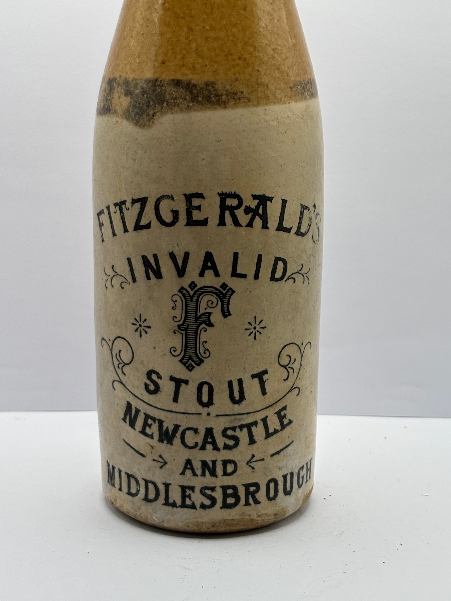 Old Fitzgeralds invalid stout bottle, Newcastle & Middlesborough