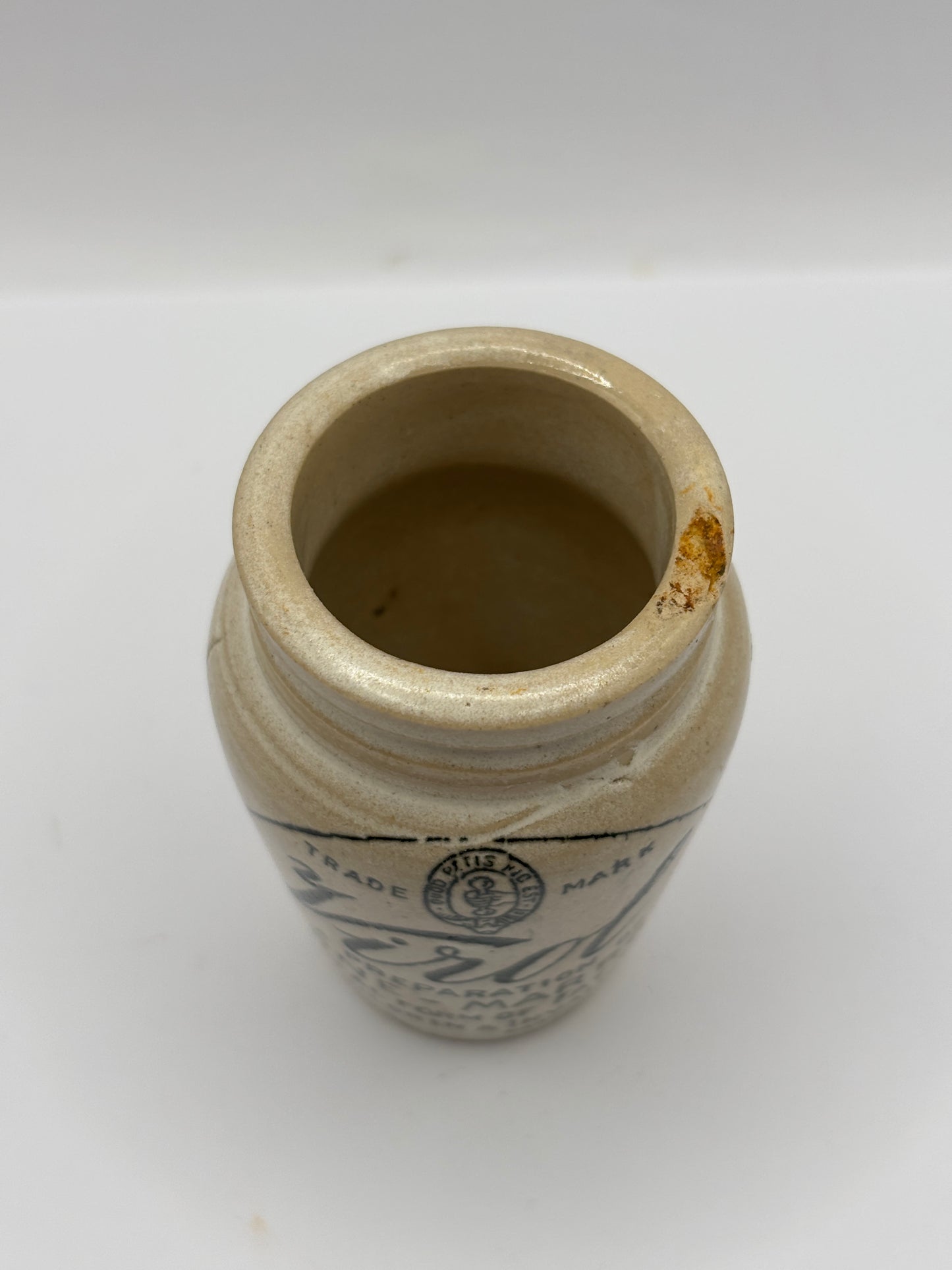 Old stoneware advertising Virol jar 7.5cms