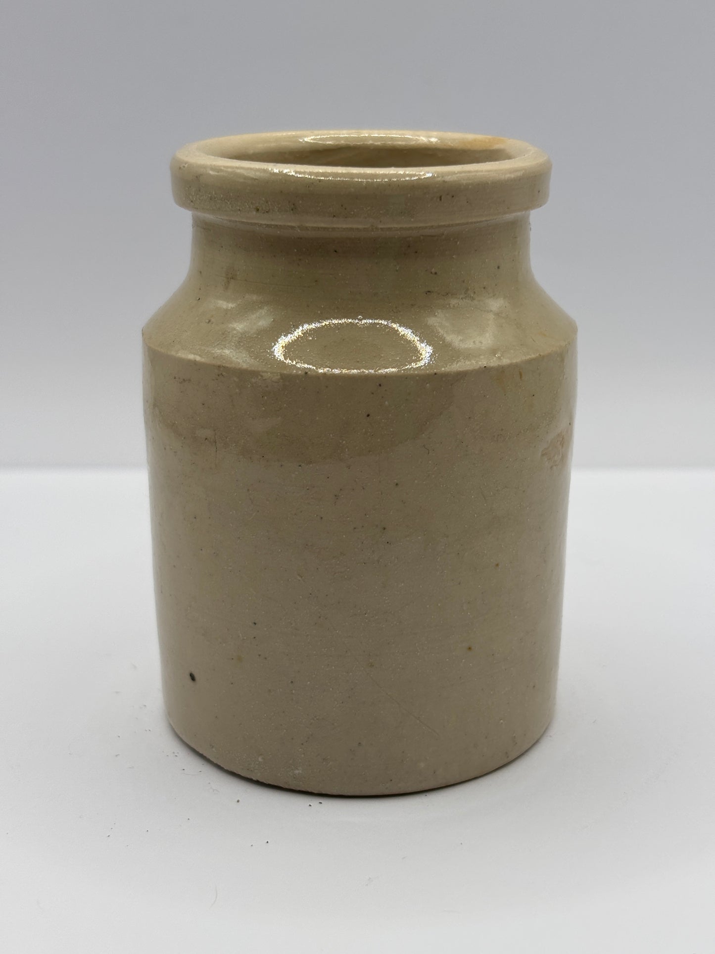 Old small stoneware mustard jar