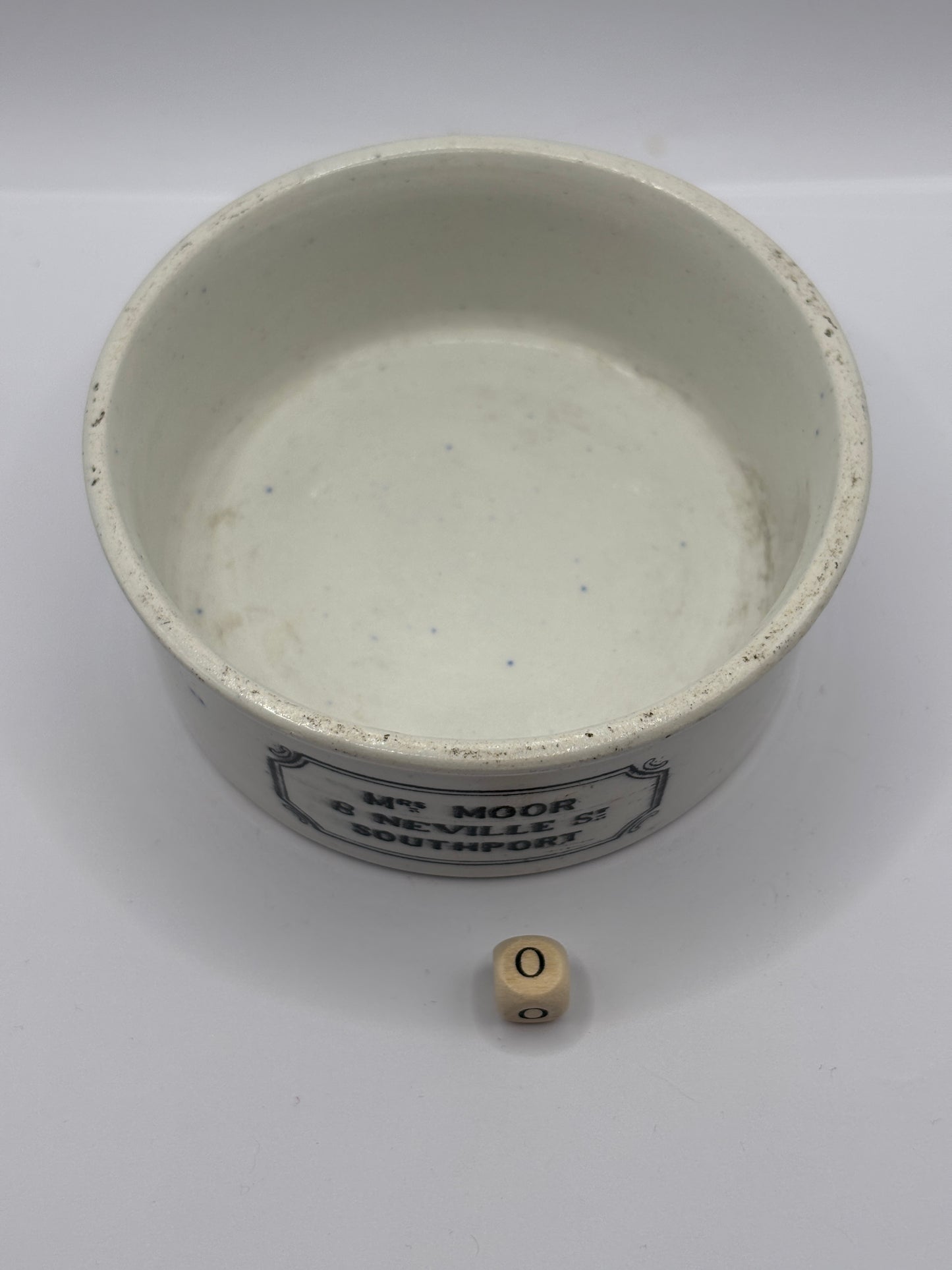 Old Mrs Moors advertising meat paste pot (o) large size