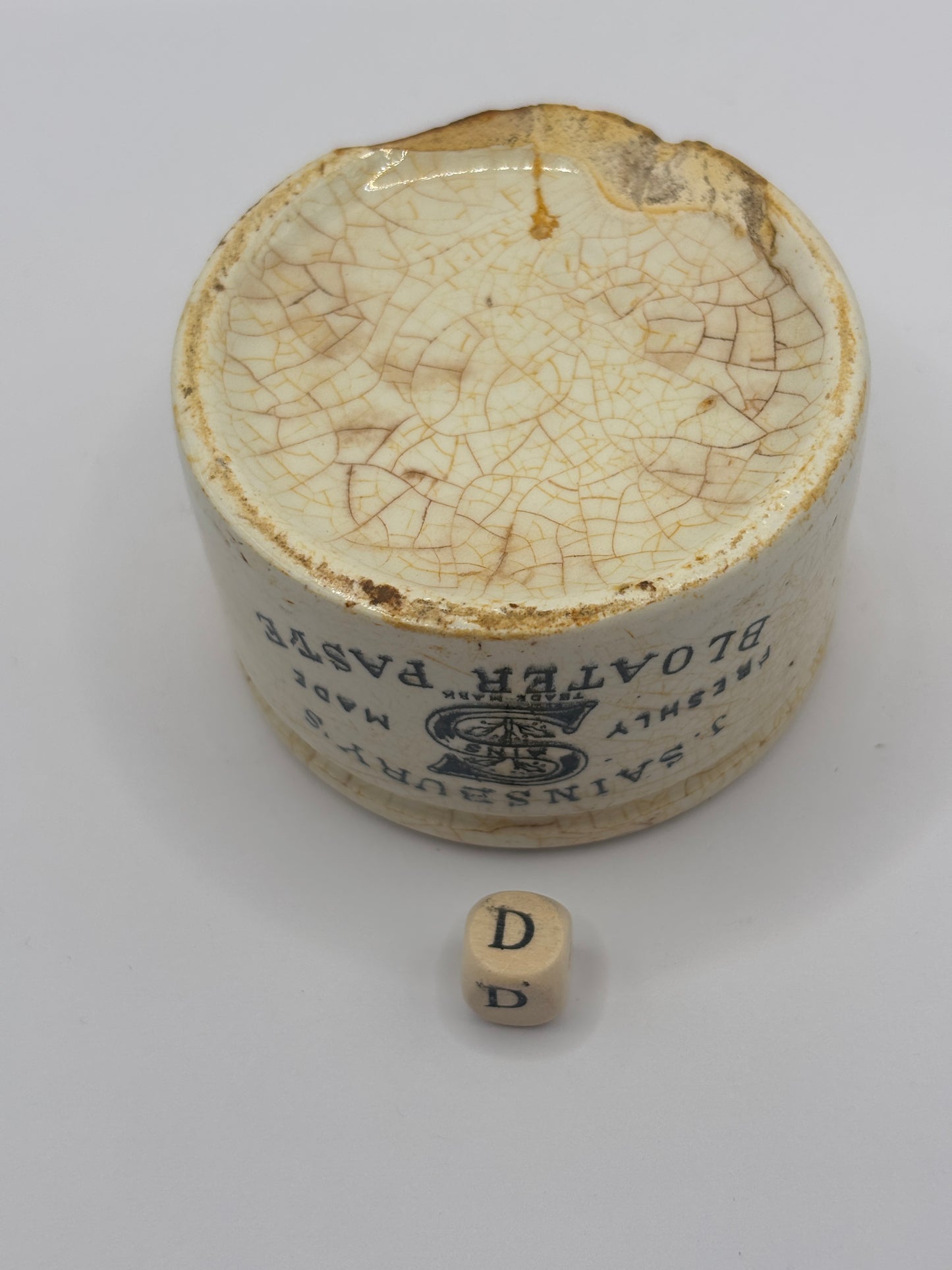 Old sainsburys advertising pot, Bloater paste (D)