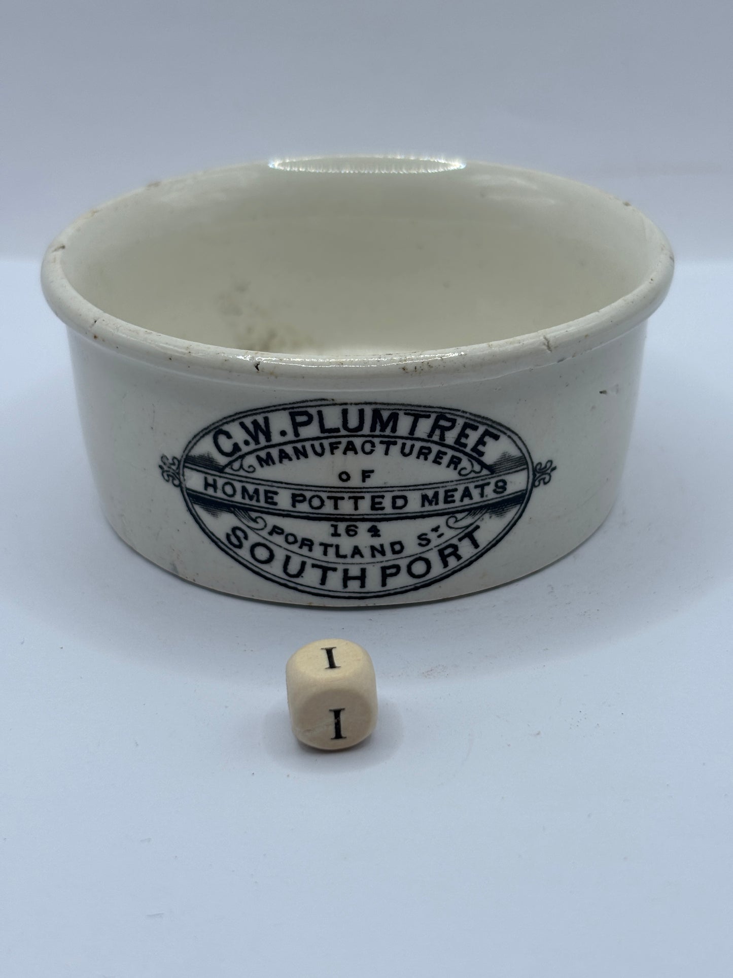 Old Plumtree advertising meat paste pot (i)
