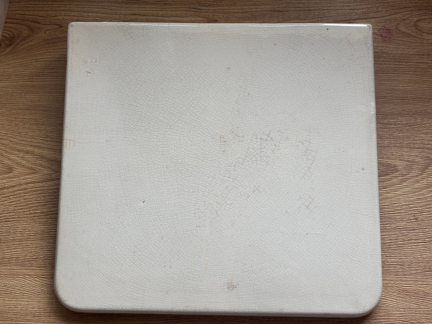 Old ironstone advertising scale plate. Avery. Stained & crazed (B)